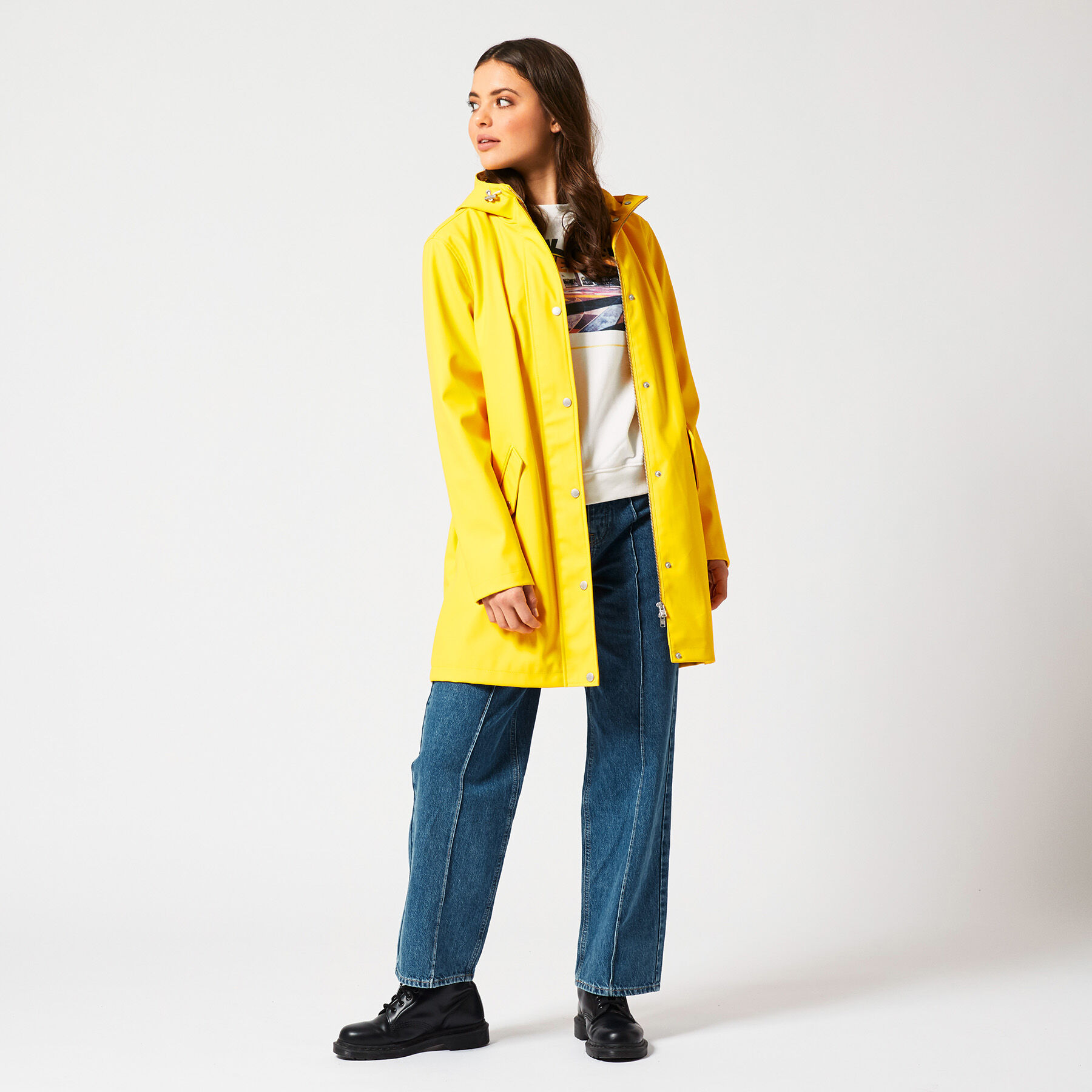 yellow champion rain jacket