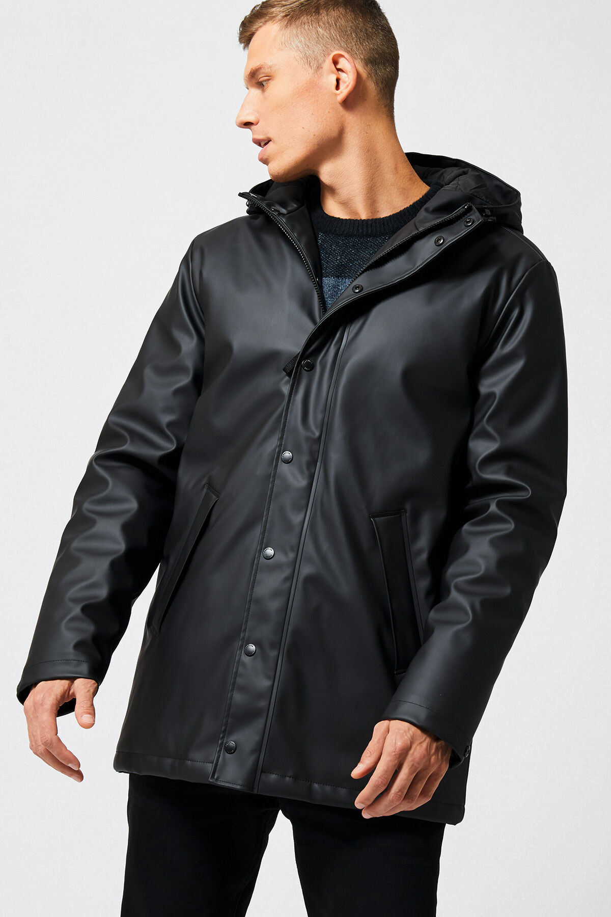 Heren Regenjas Jace padded Washed black America Today
