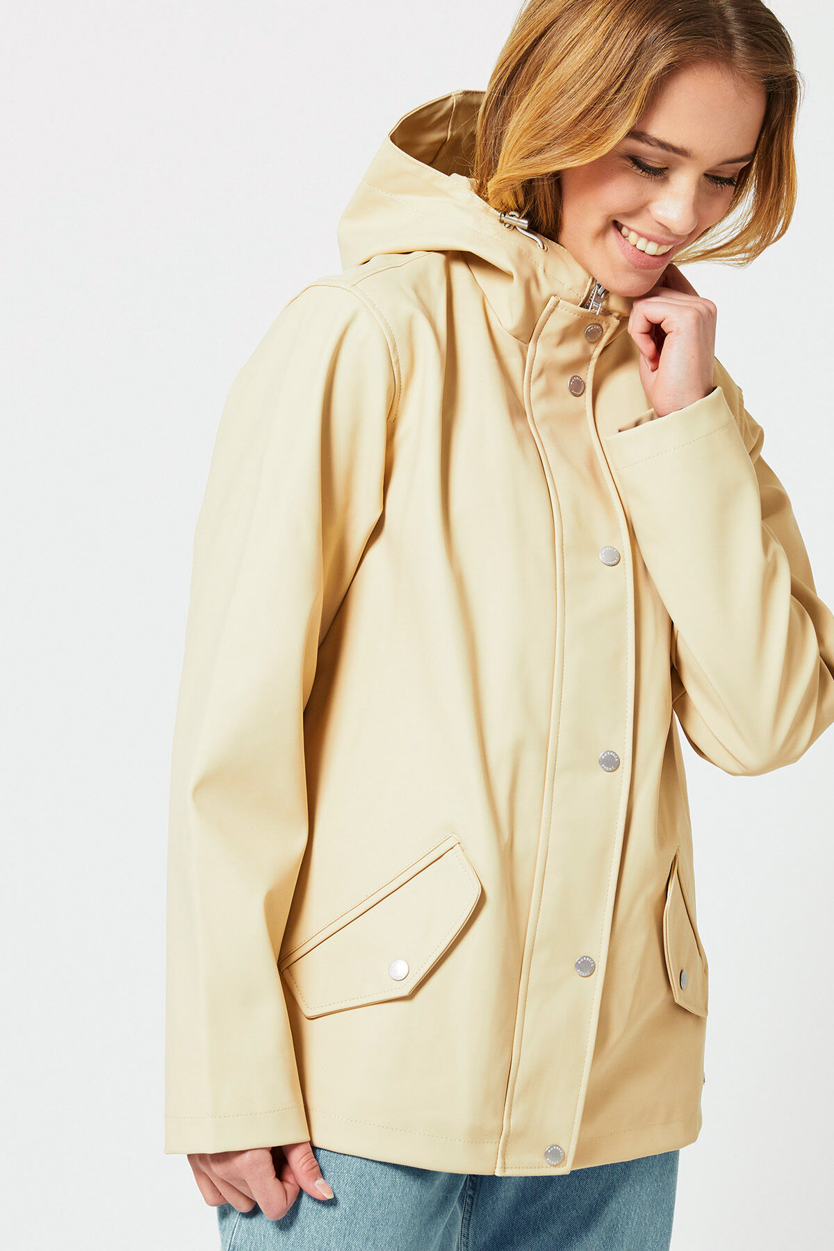 Dames Regenjas Janice Short Light khaki America Today