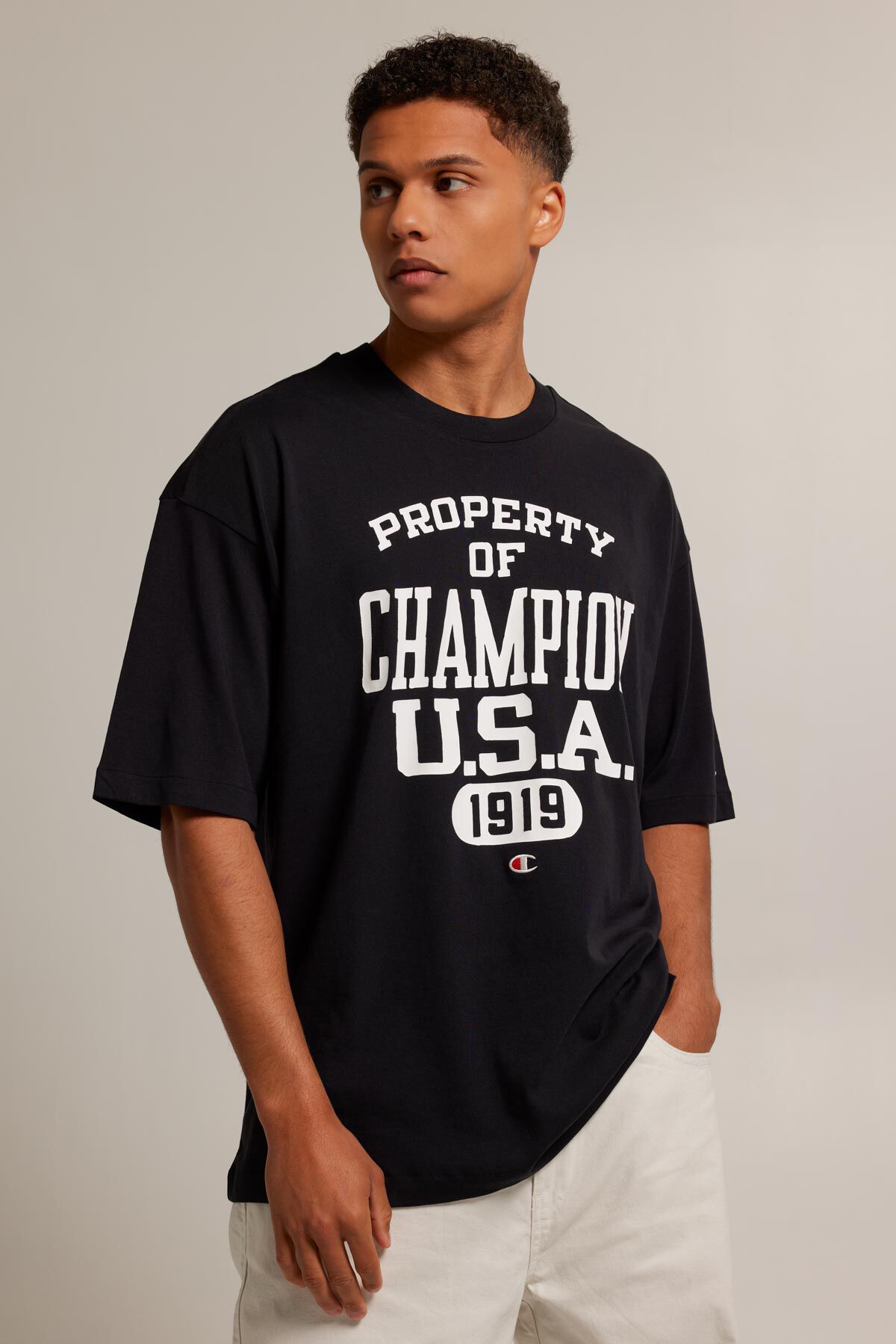 Black champion shirt mens sales