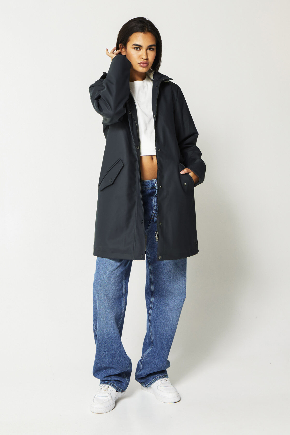 Damen Regenmantel Janice Teddy Navy | America Today