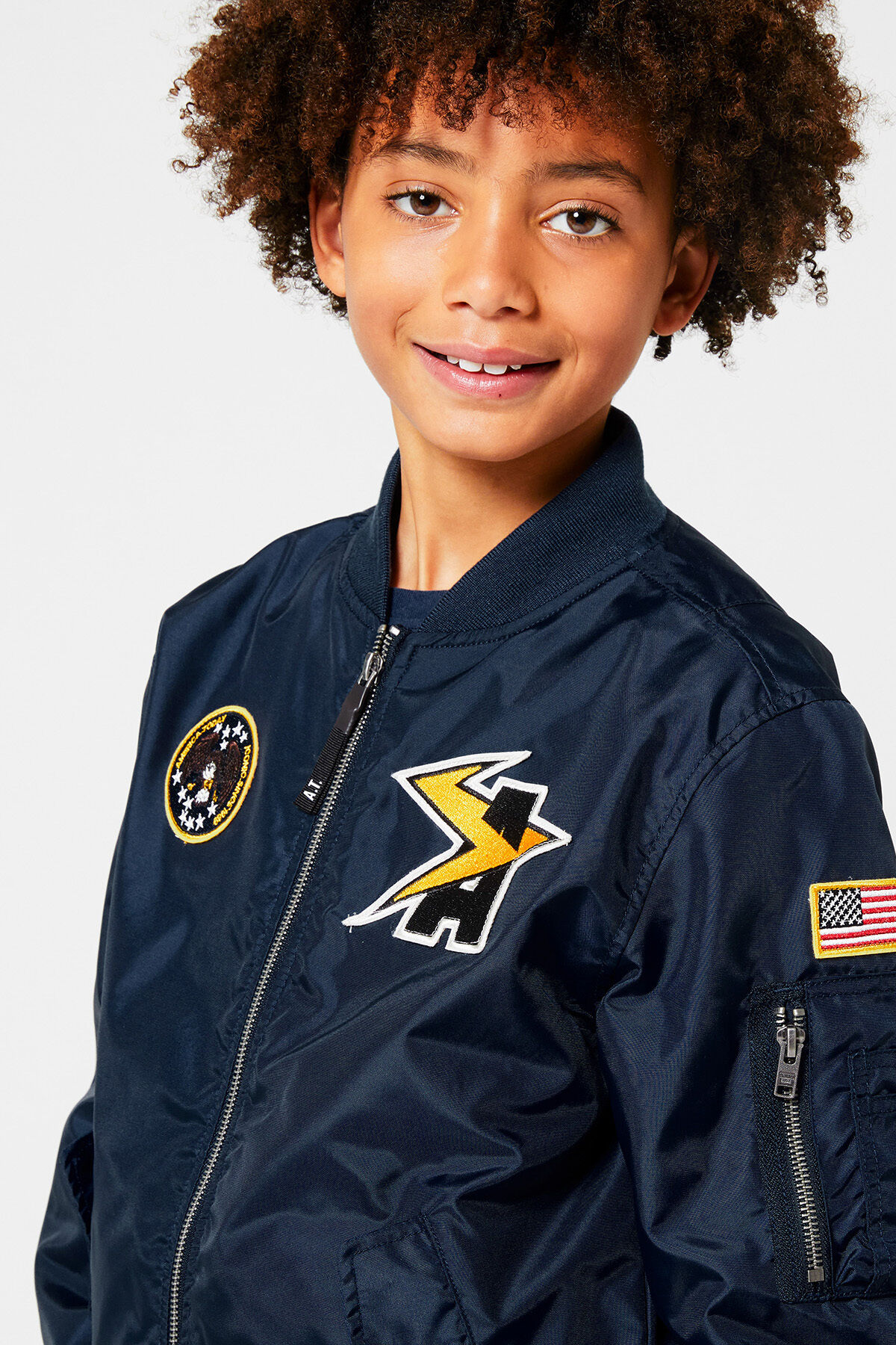 Boys blue bomber jacket discount