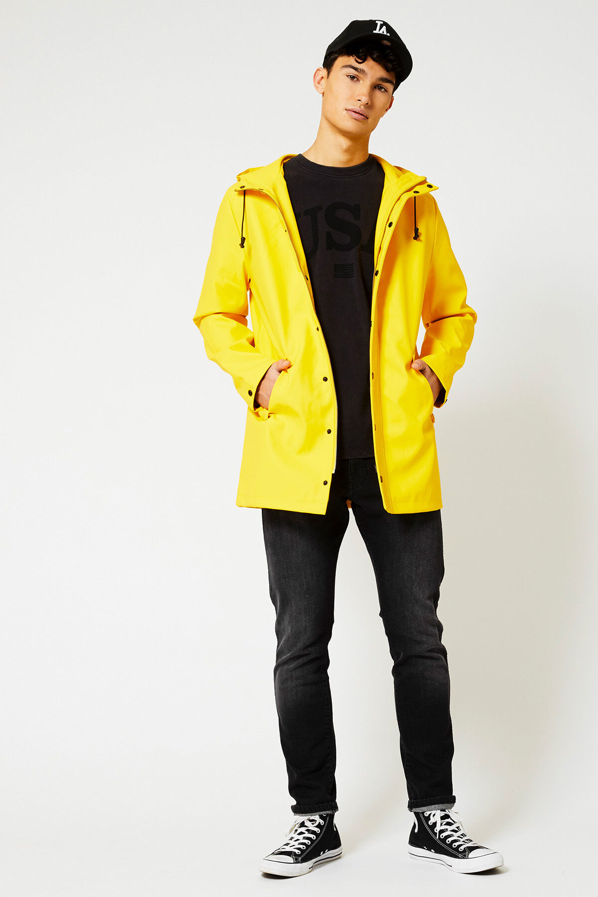 Yellow cheap raincoat men