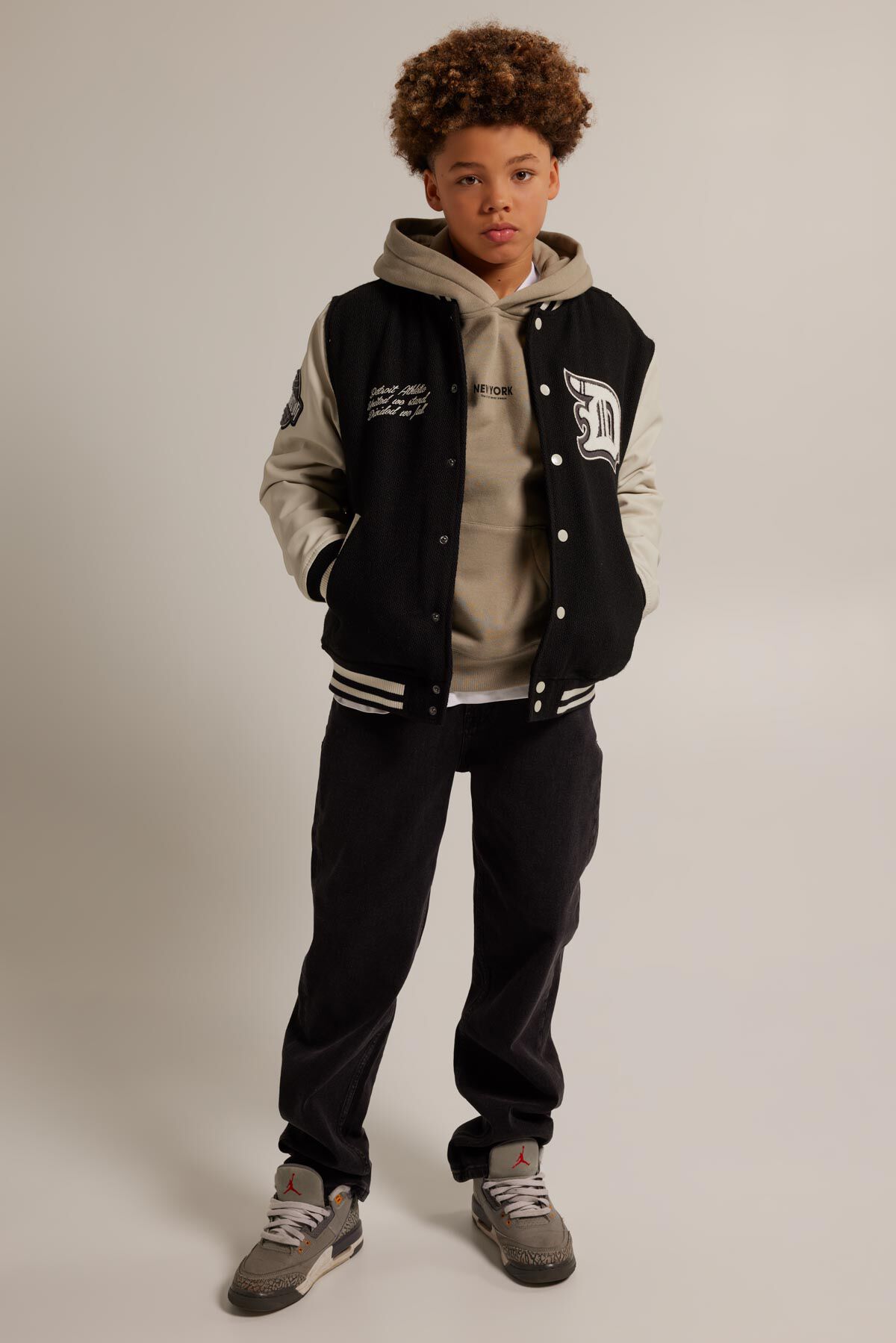 Gar ons Varsity jacket Jules JR Black America Today