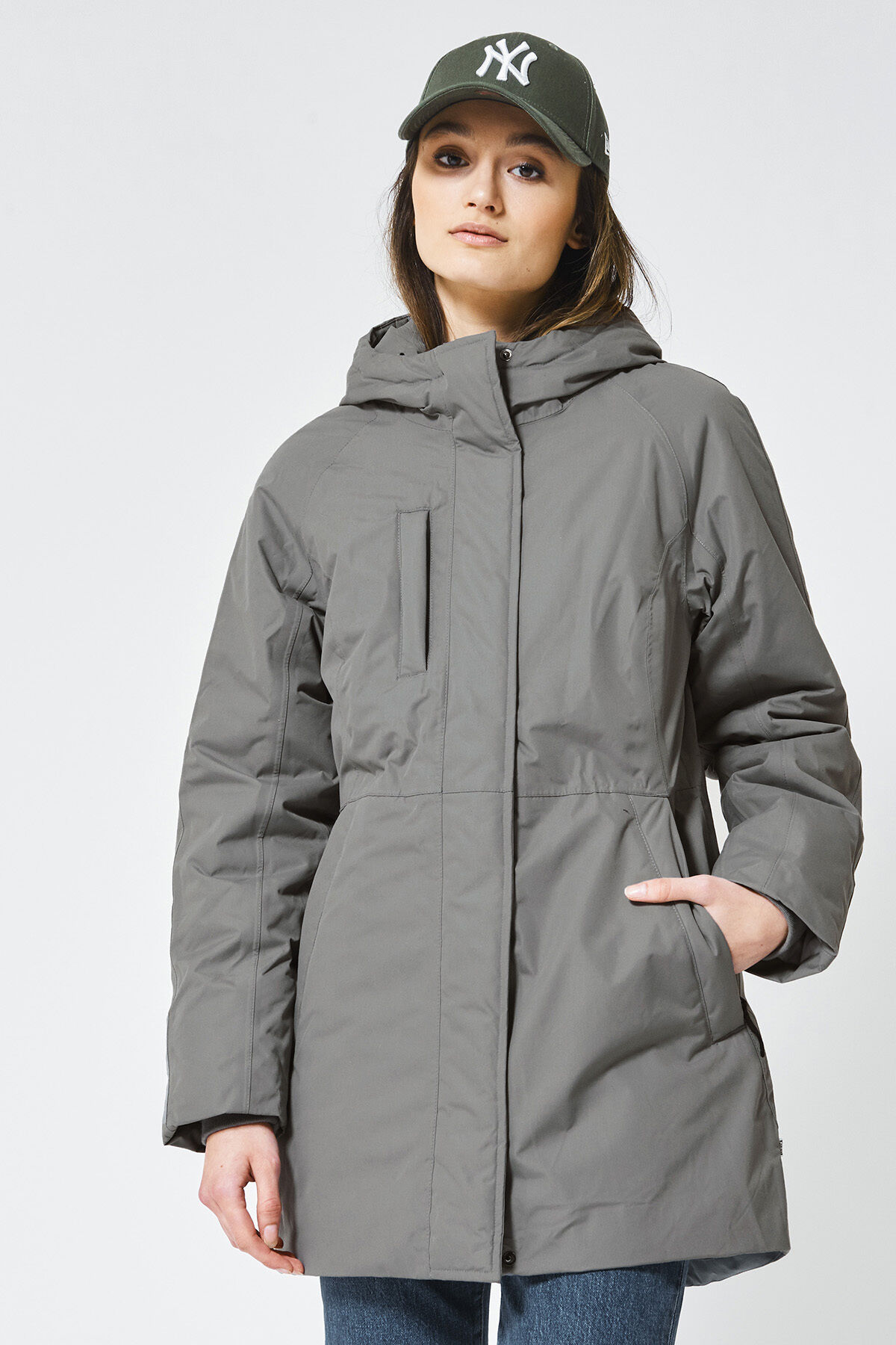 Women Jacket Parka made of recycled polyester Dark grey 2