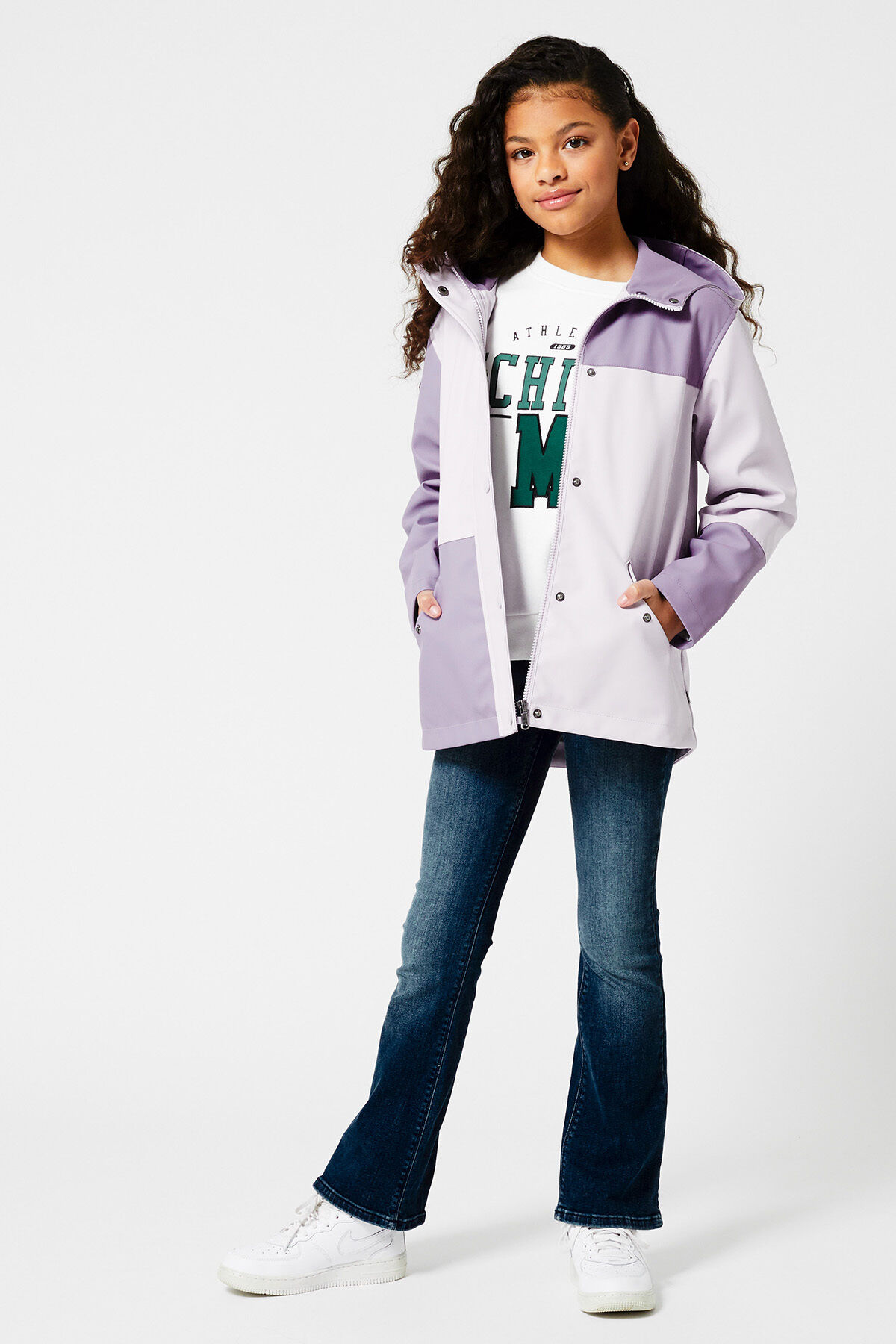 Girls light top rain jacket