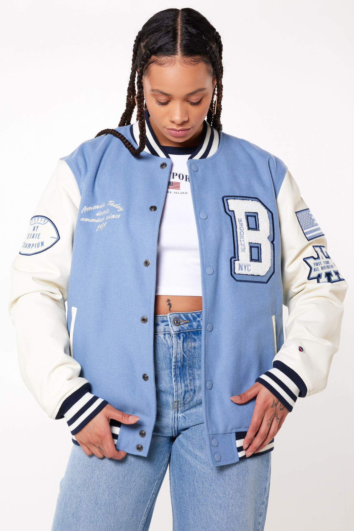 Blue hotsell jacket womens