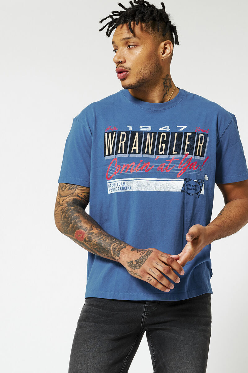 Men Wrangler t-shirt with print Blue | America Today