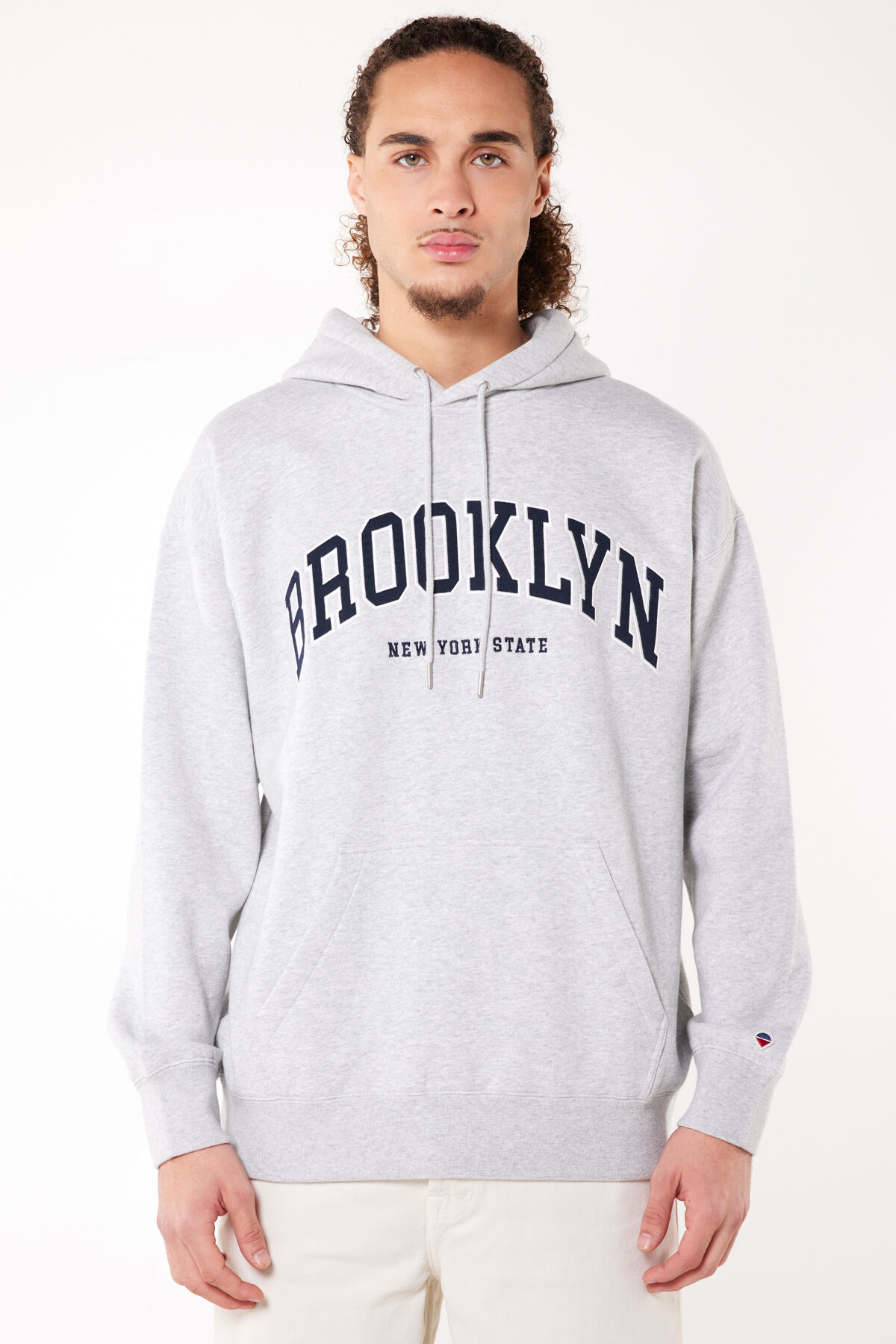 Men Hoodie Saul Hood light grey melange America Today