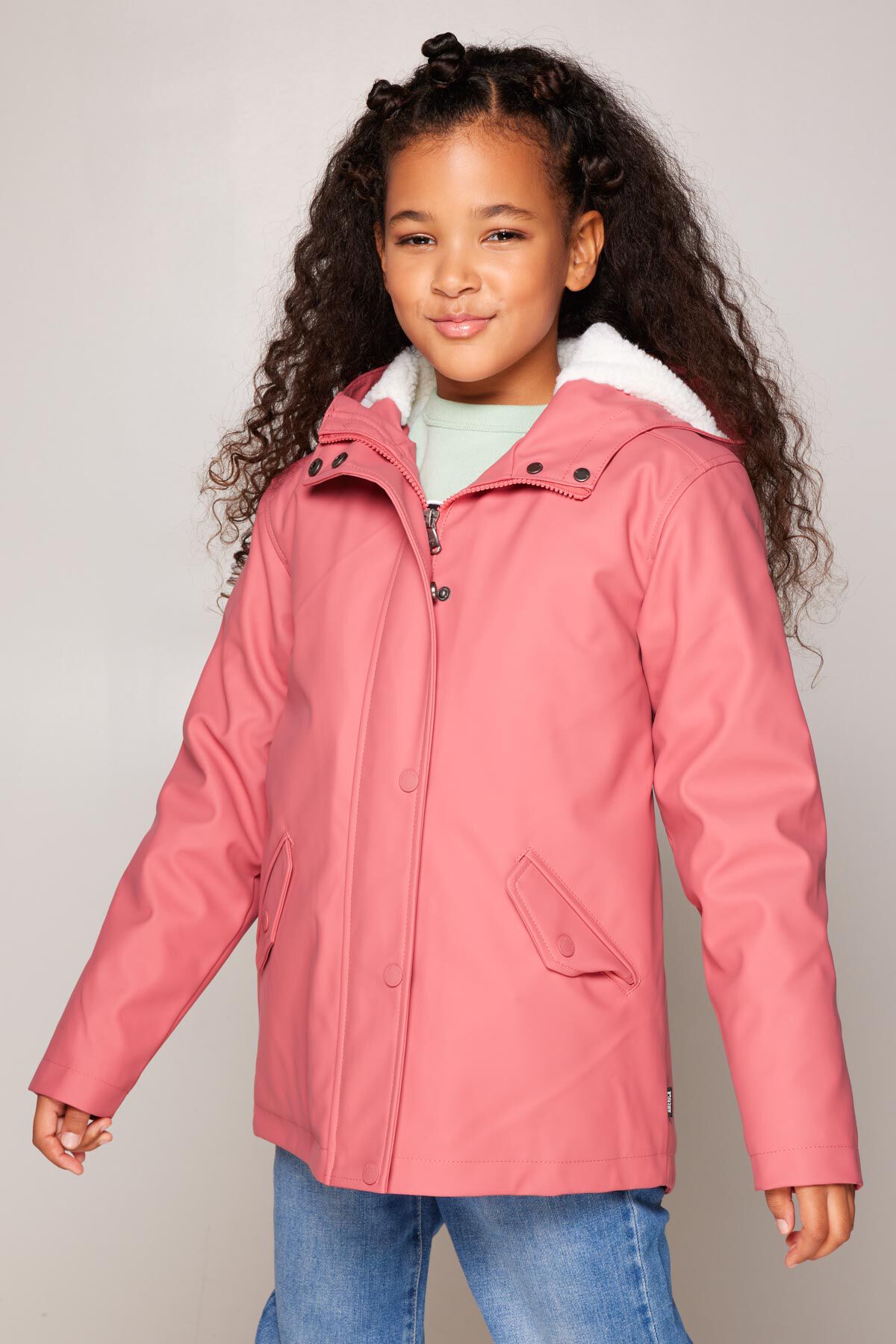 Girls Rain jacket Janice Teddy JR Washed red