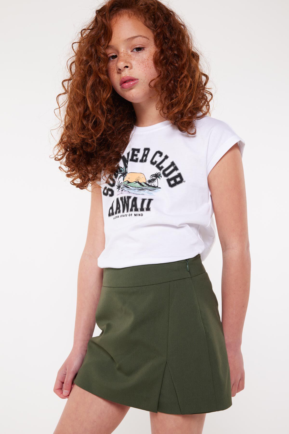 Olive green skirts junior hotsell