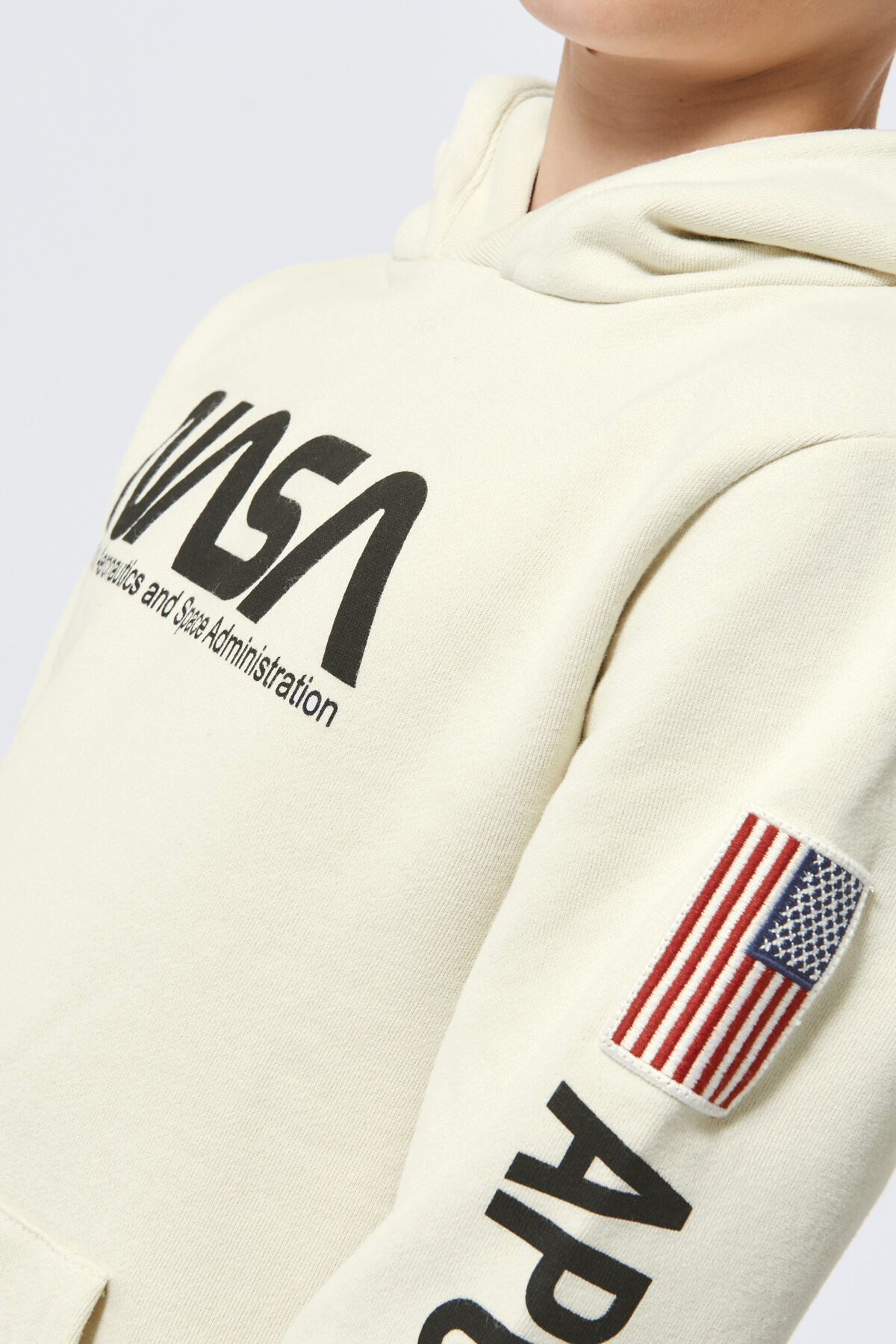 Jongens NASA hoodie met print Ivory America Today
