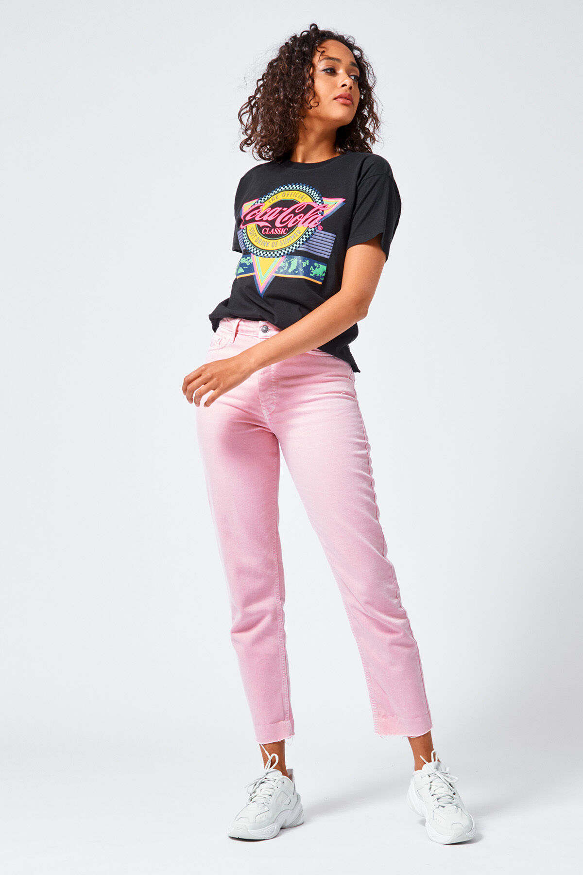 Dames T shirt Coca Cola Elly Washed black