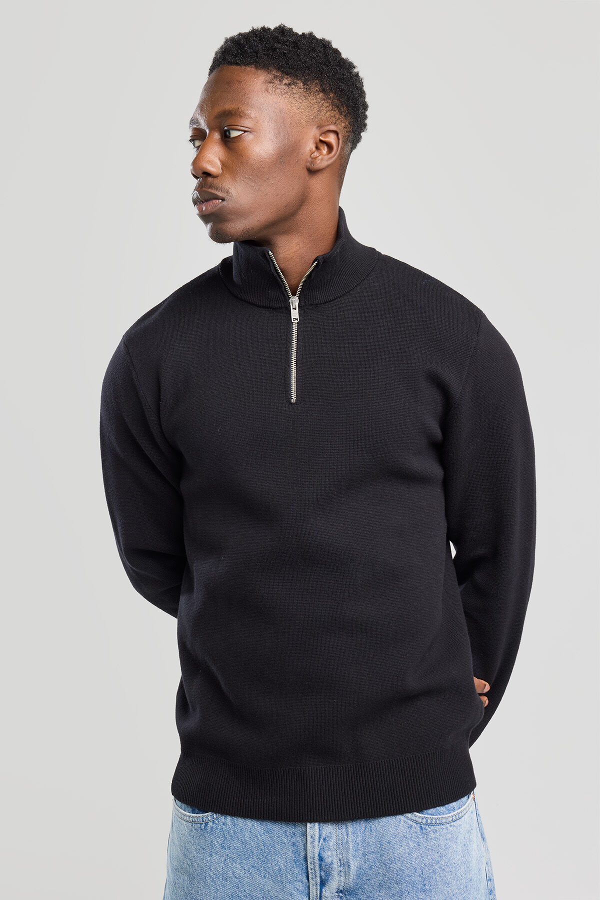 Men Half zip jumper Konrad Black America Today