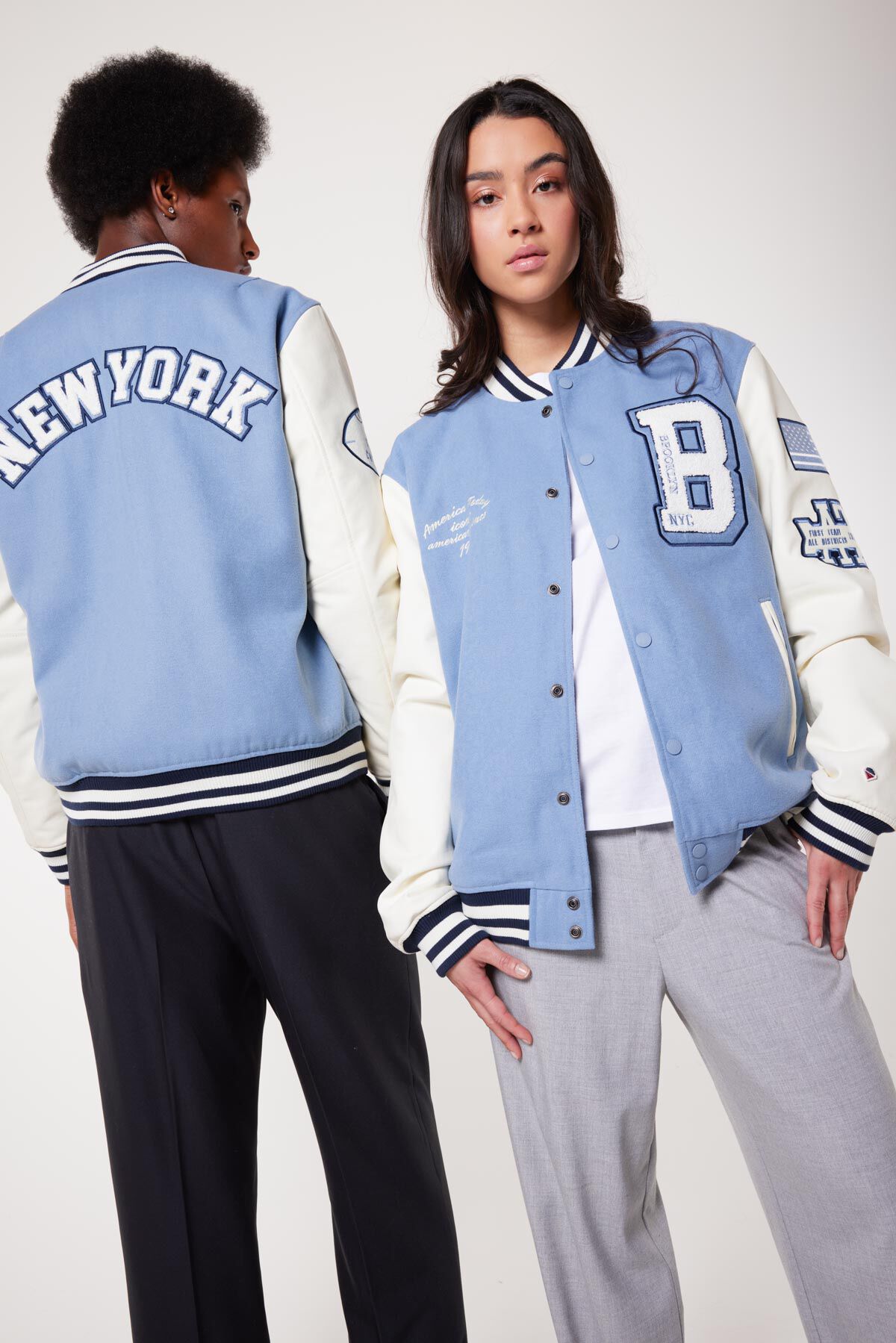 Women Varsity jacket Joey Light blue America Today