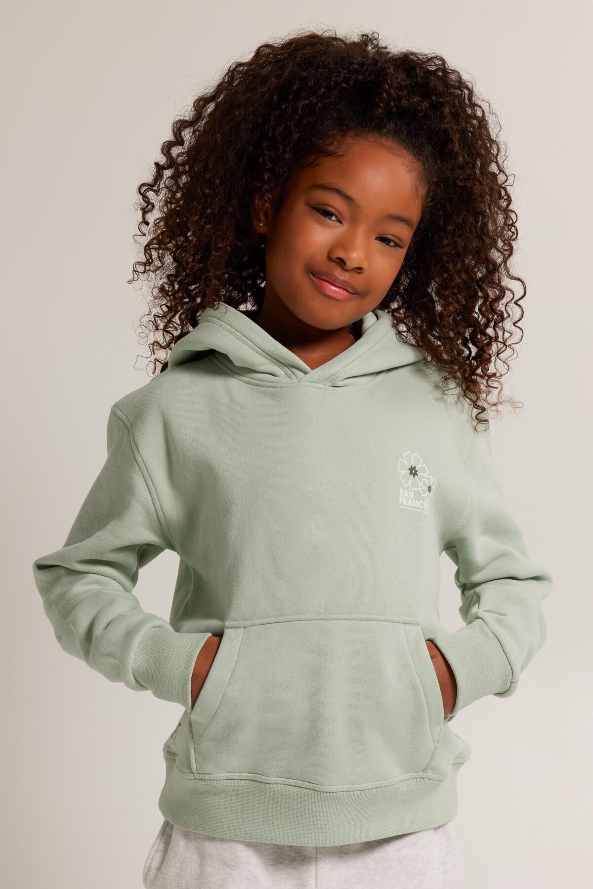 Girls Hoodie Shannon JR Soft green America Today