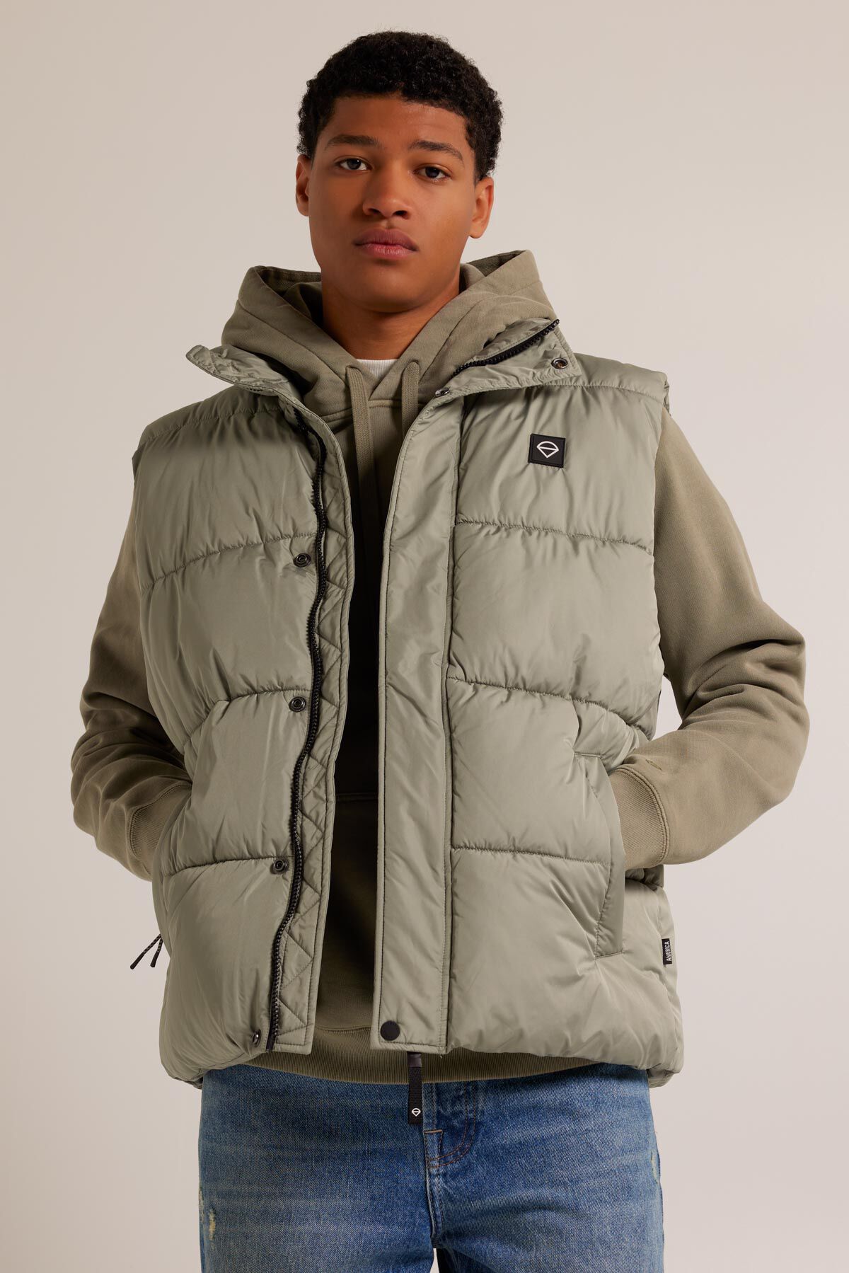 Men Bodywarmer Jon Soft green America Today
