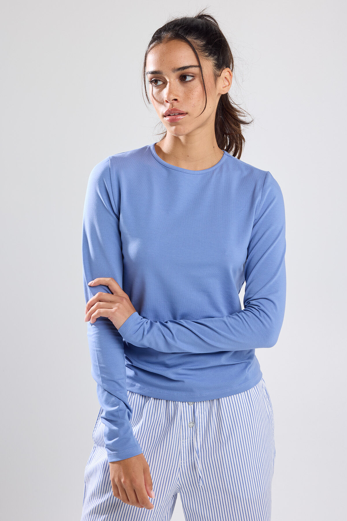 Longsleeves Dames Blauw America Today