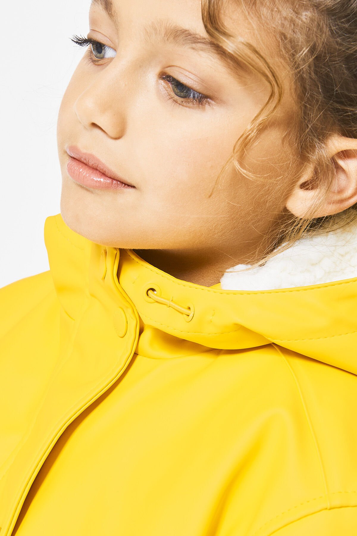 Meisjes Regenjas gevoerd kind teddy Yellow