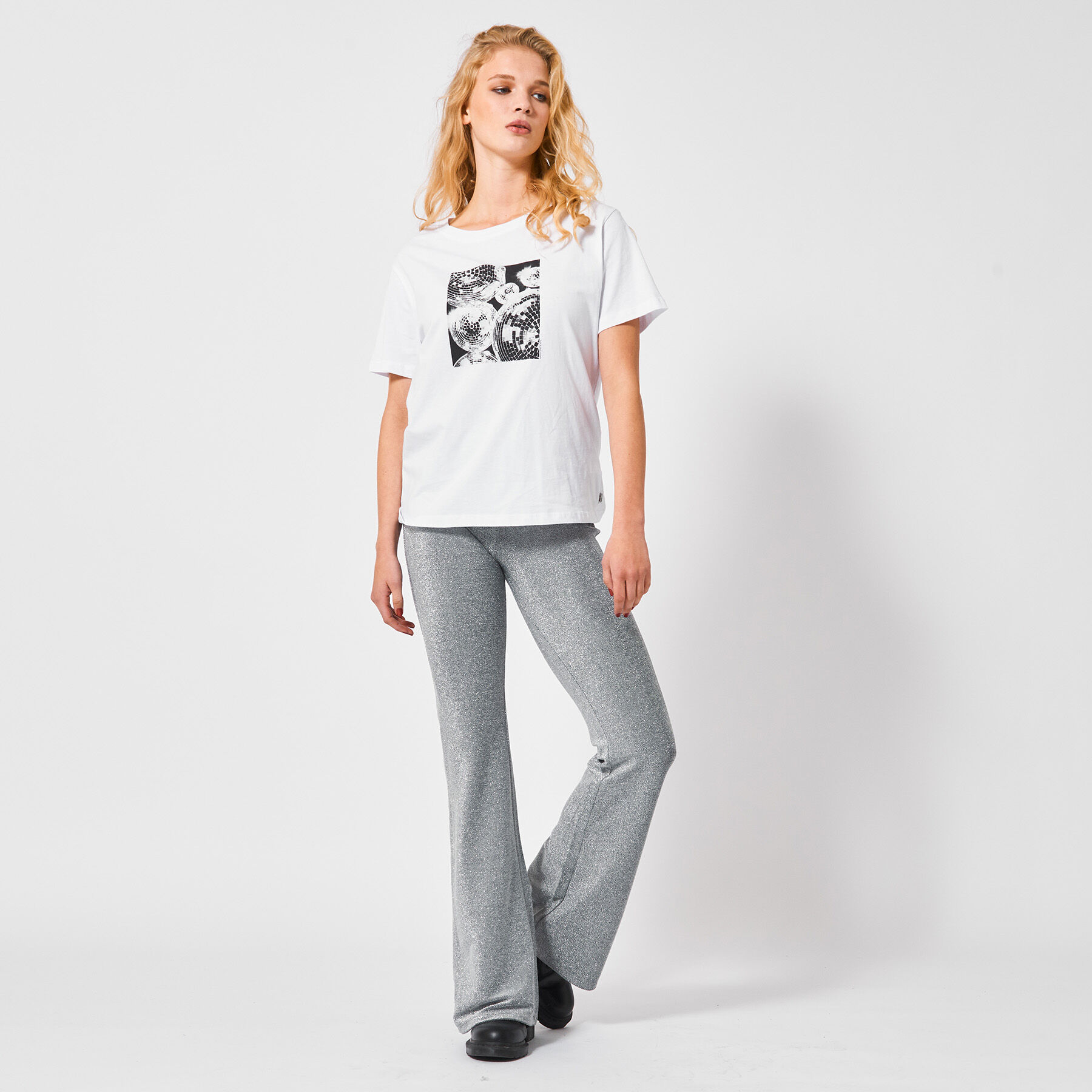 flared pants grey