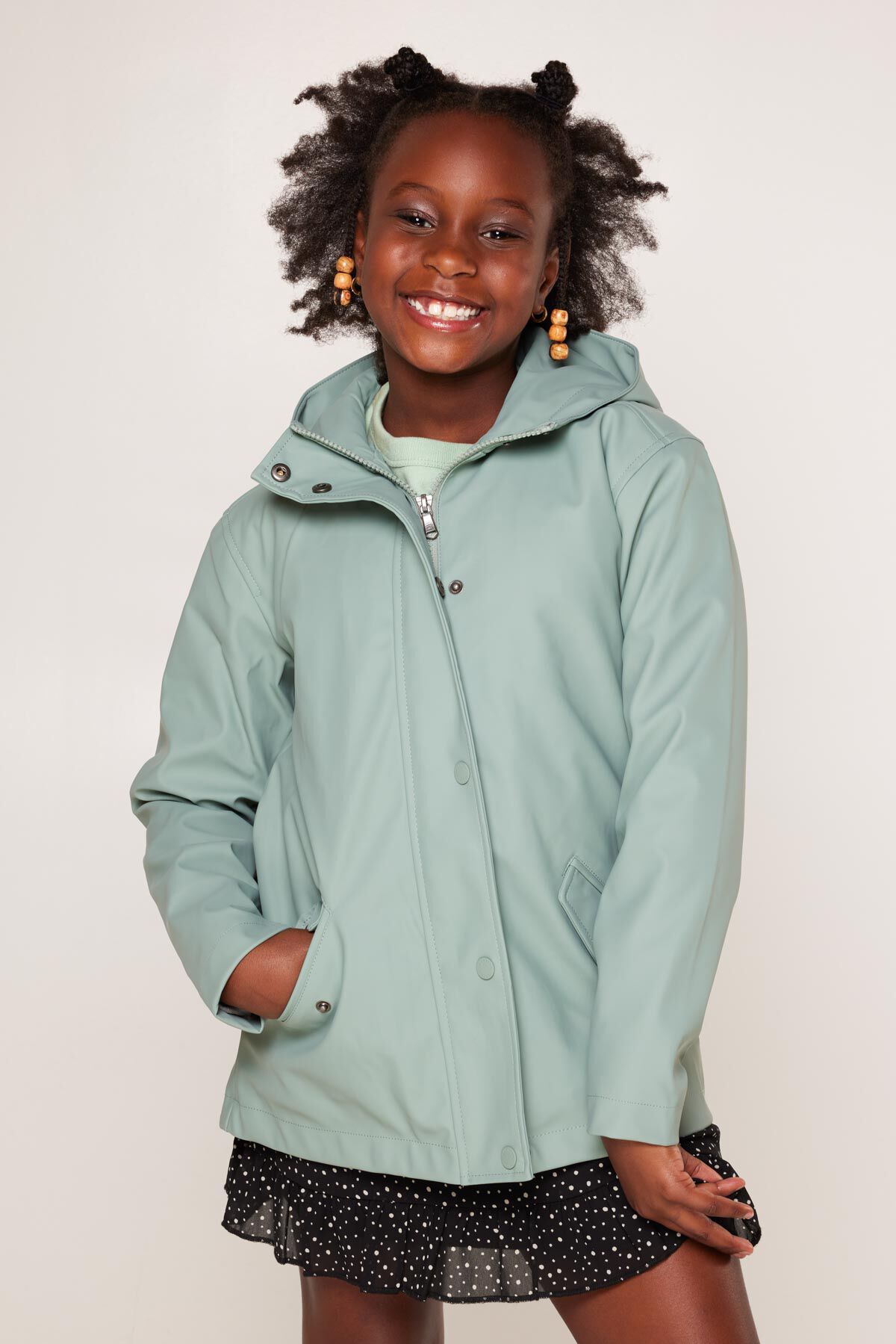 Girls Rain jacket Janice JR short Sage America Today
