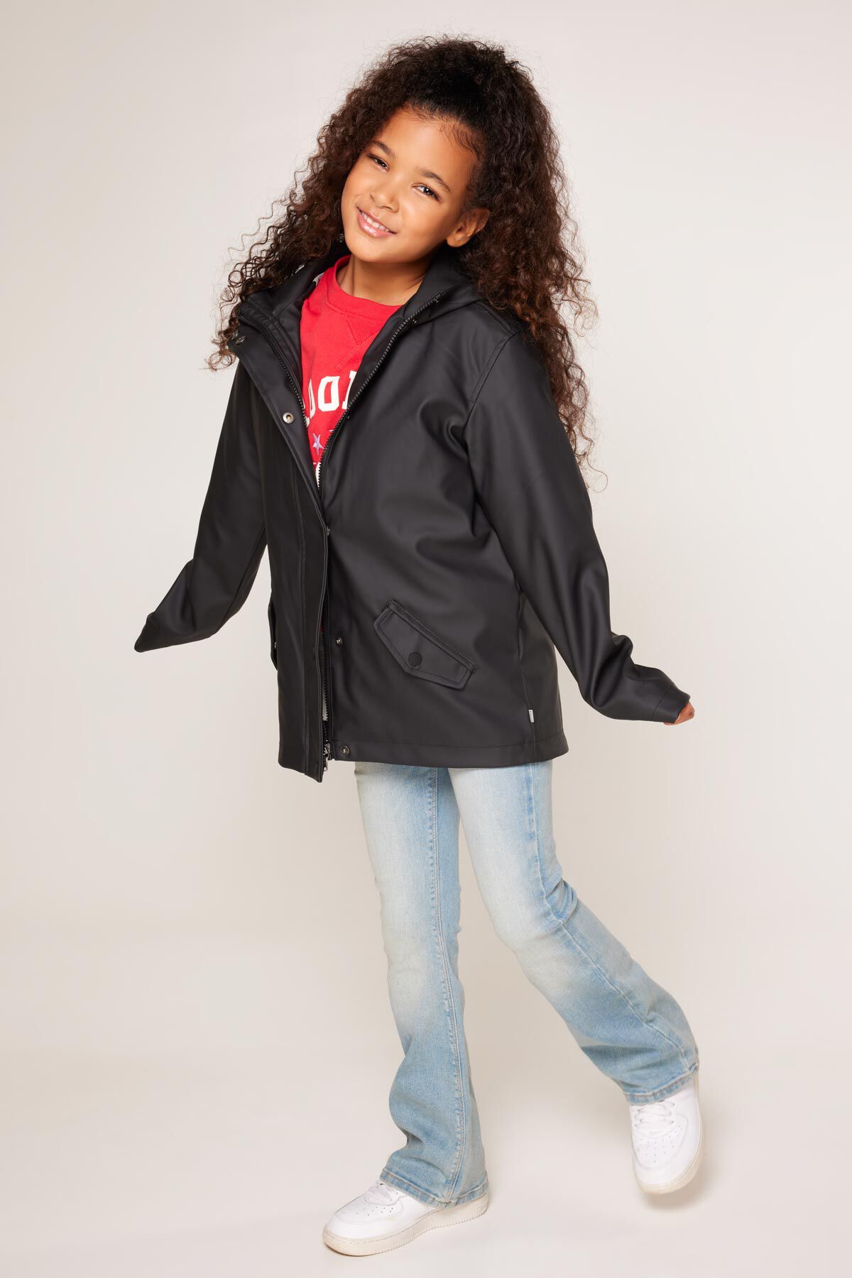 Girls black waterproof jacket sale