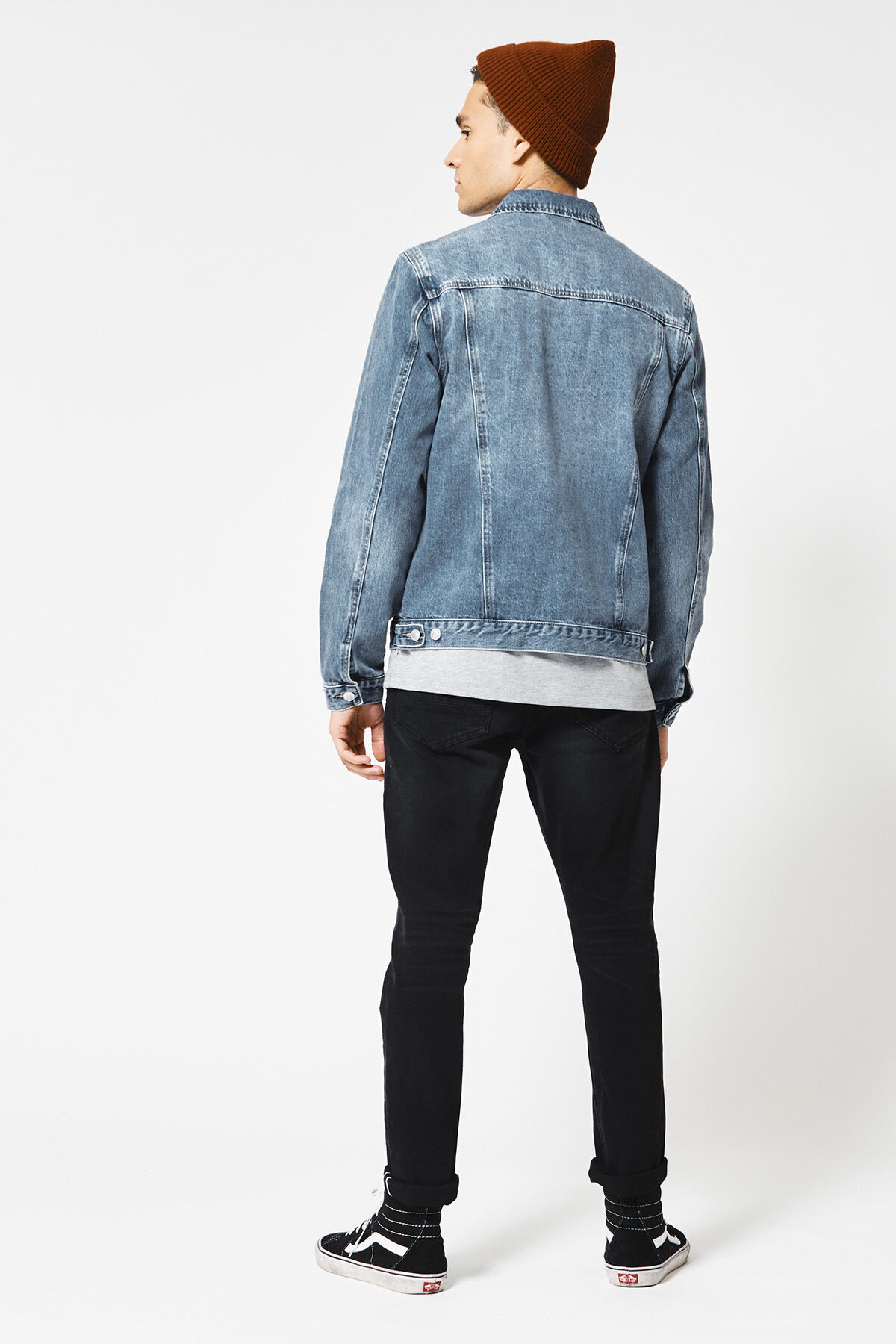 Denim jacket shop stand up collar
