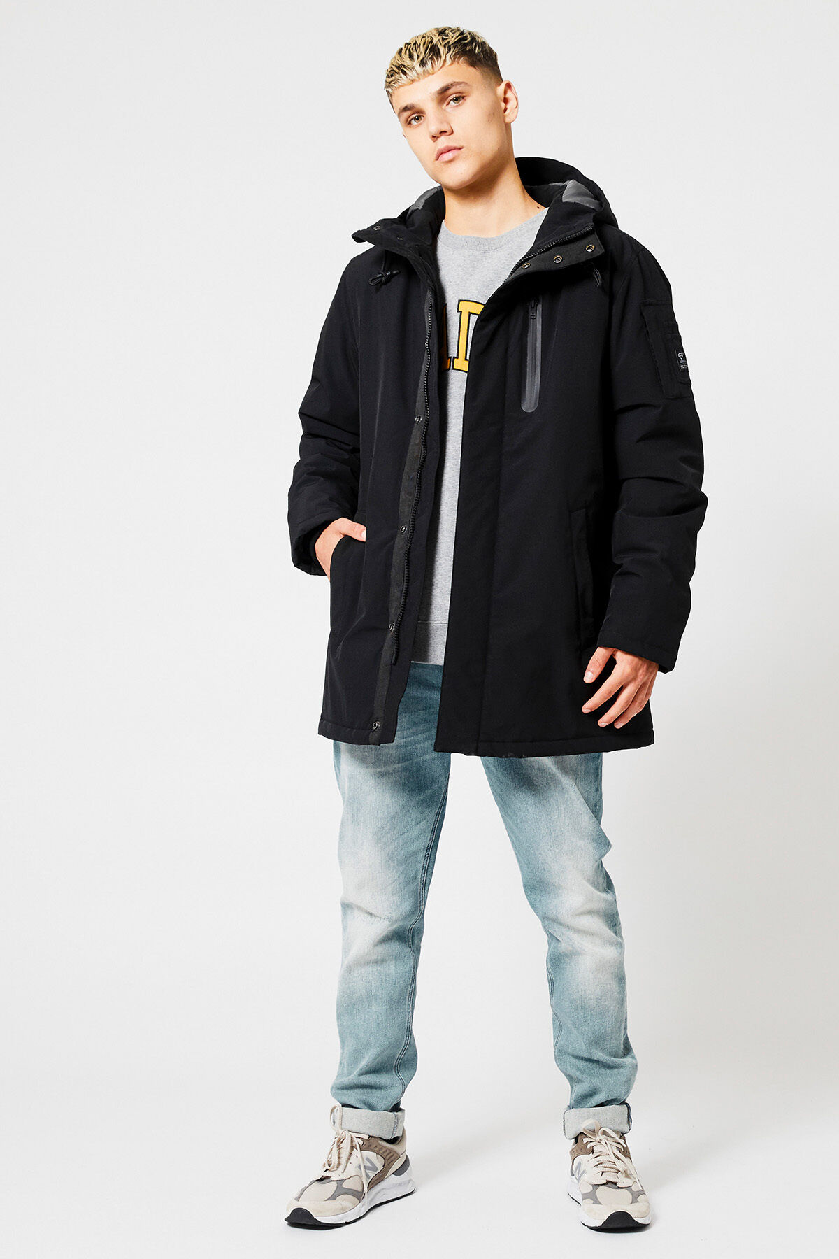 Men Padded jacket hood Black | America Today