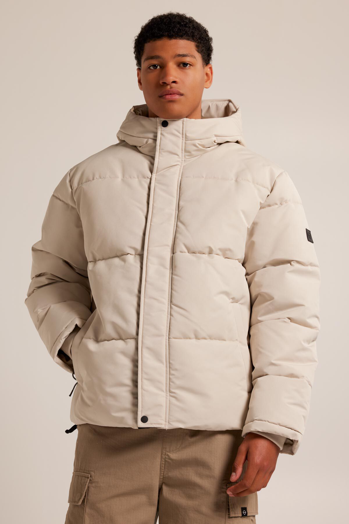 Beige winter jacket mens clearance