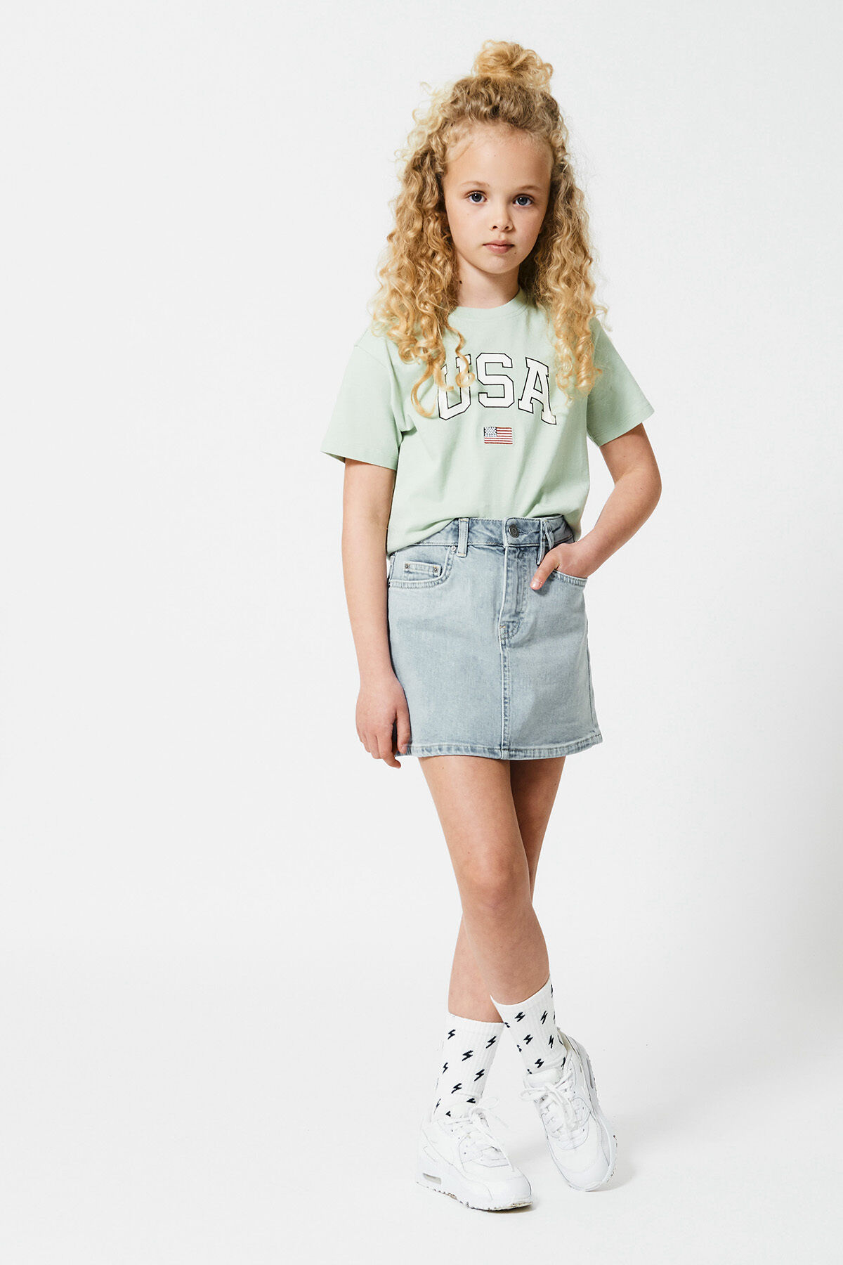Ladies a line denim skirts online