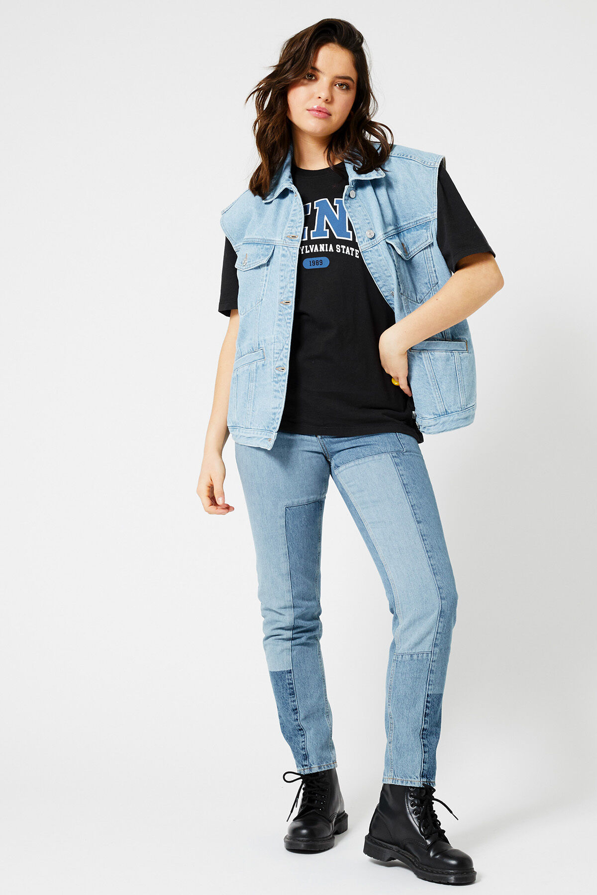Denim gilet cheap womens