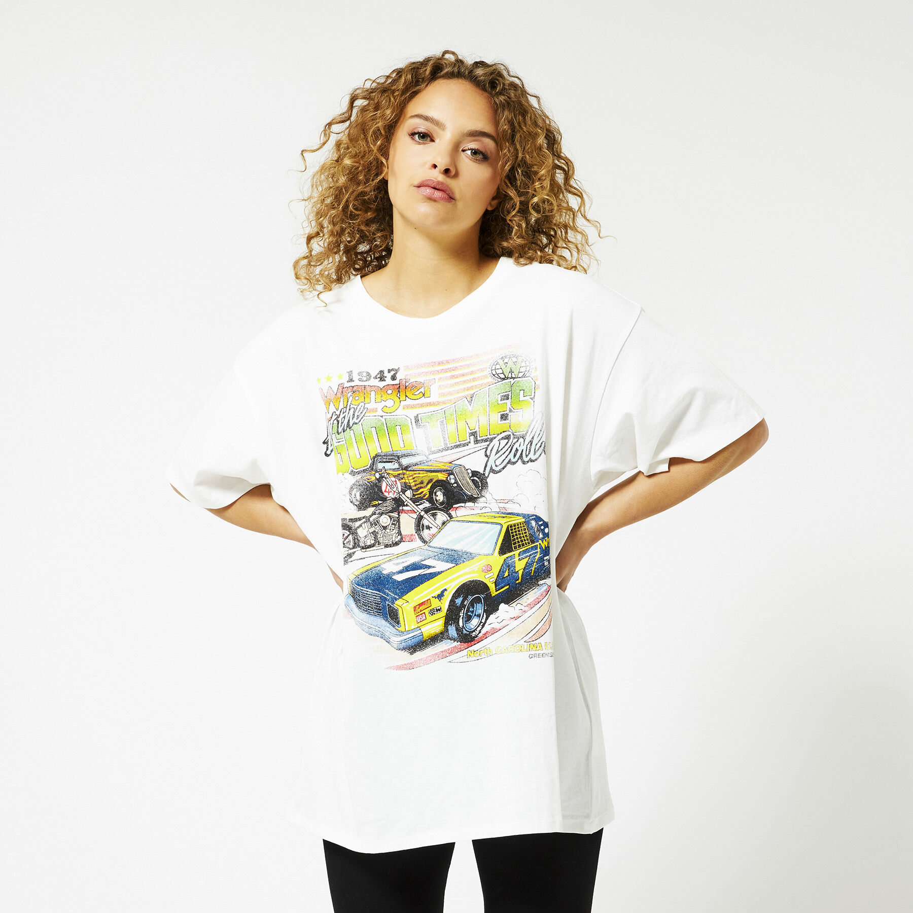 Women Wrangler t-shirt Oversized tee White