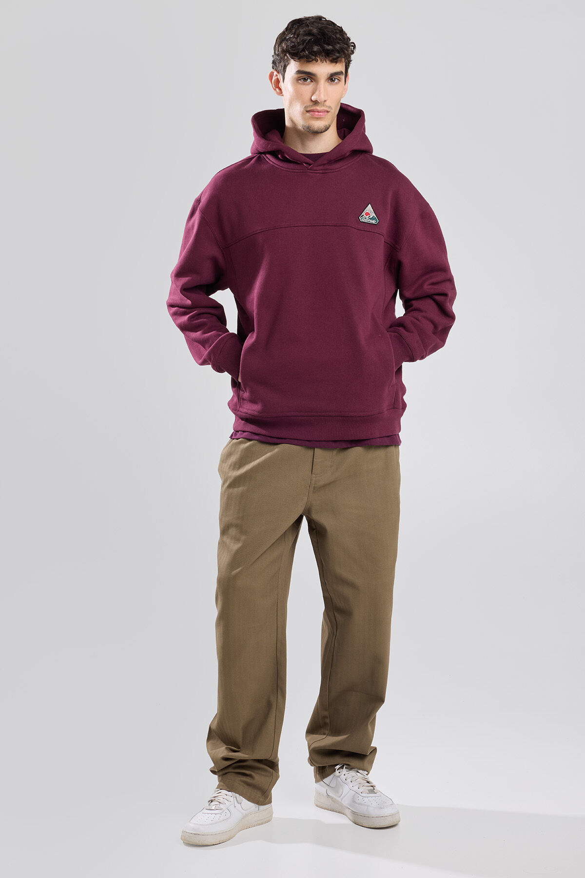 Men Hoodie Stanley Hood Burgundy America Today