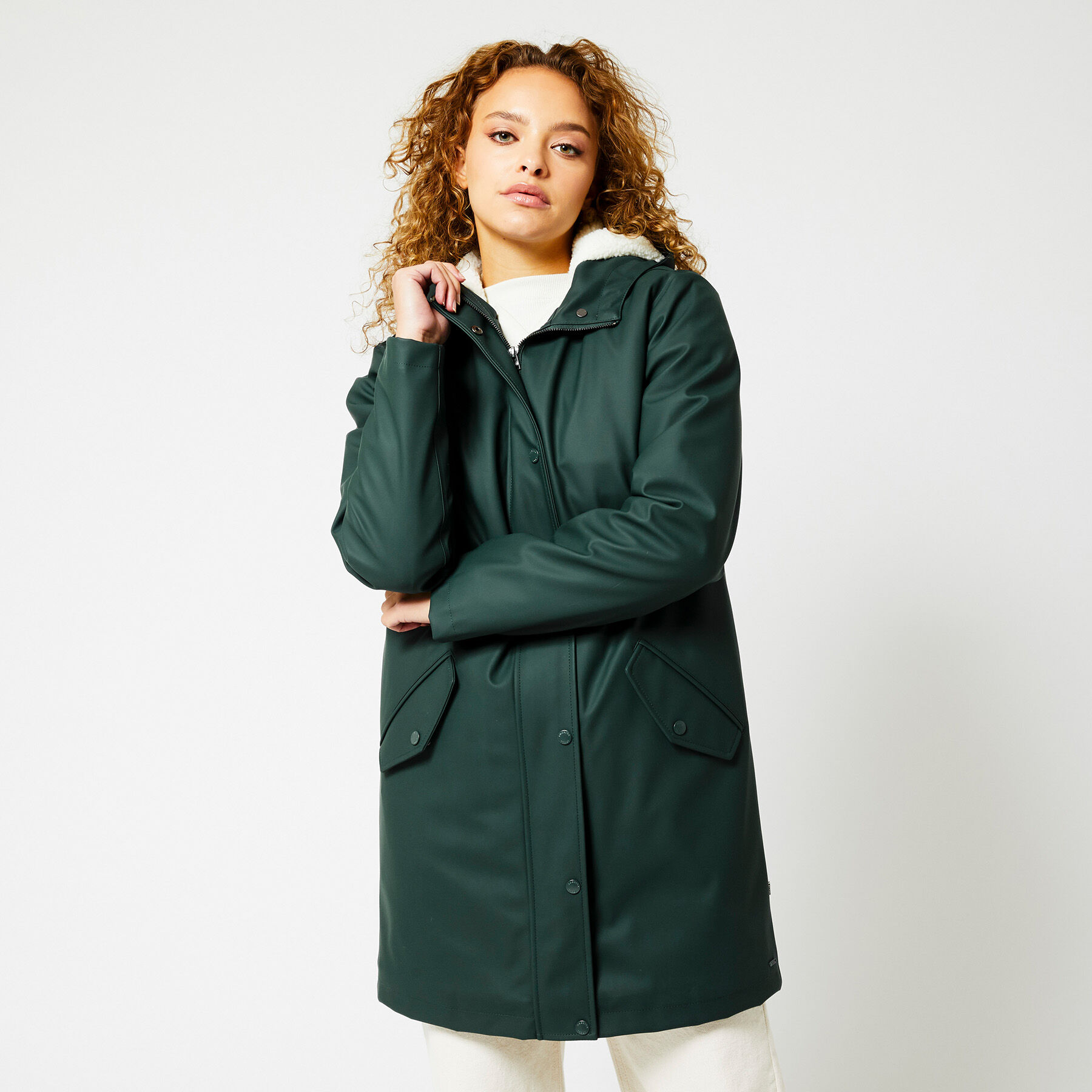 Green womens raincoat clearance