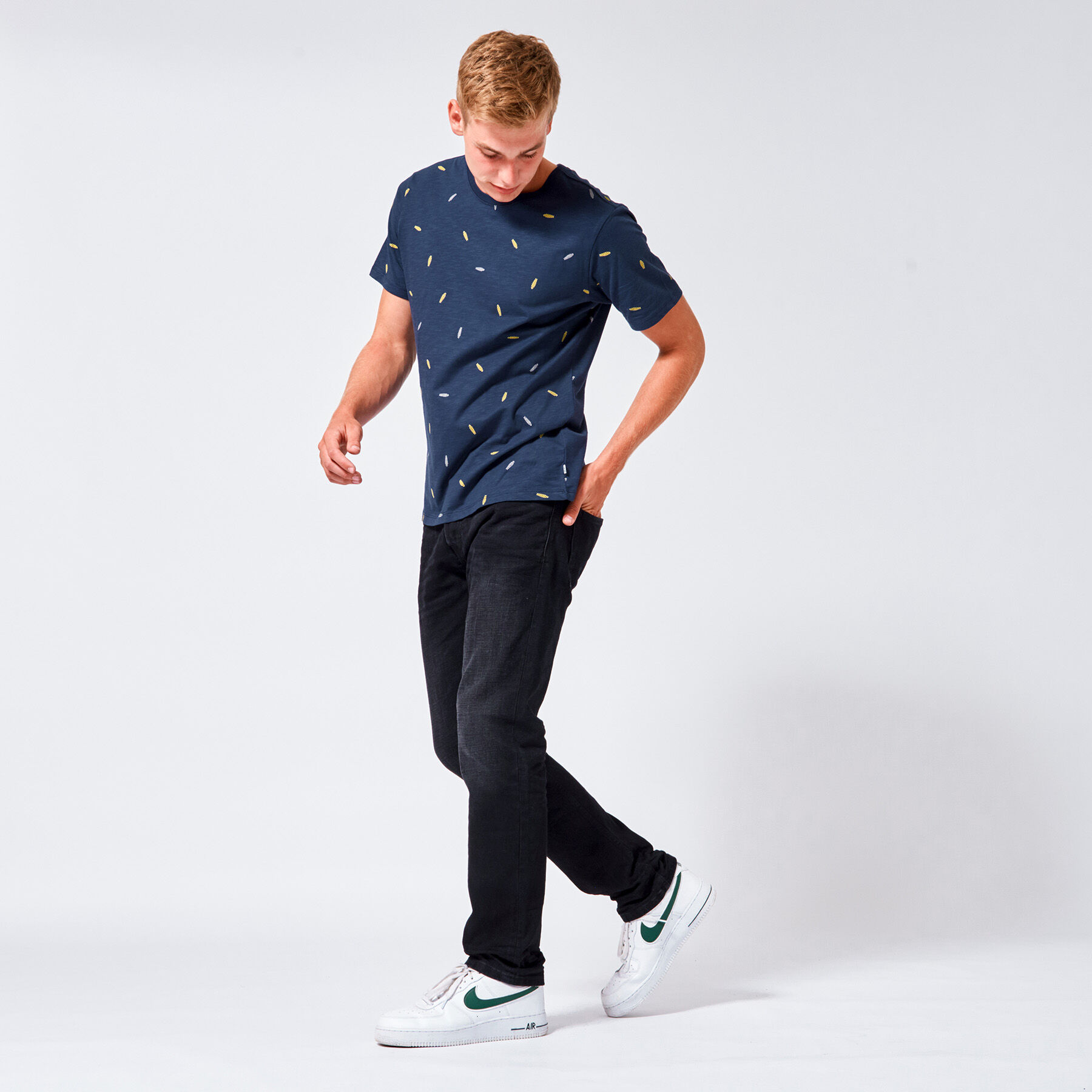 next mens black straight jeans