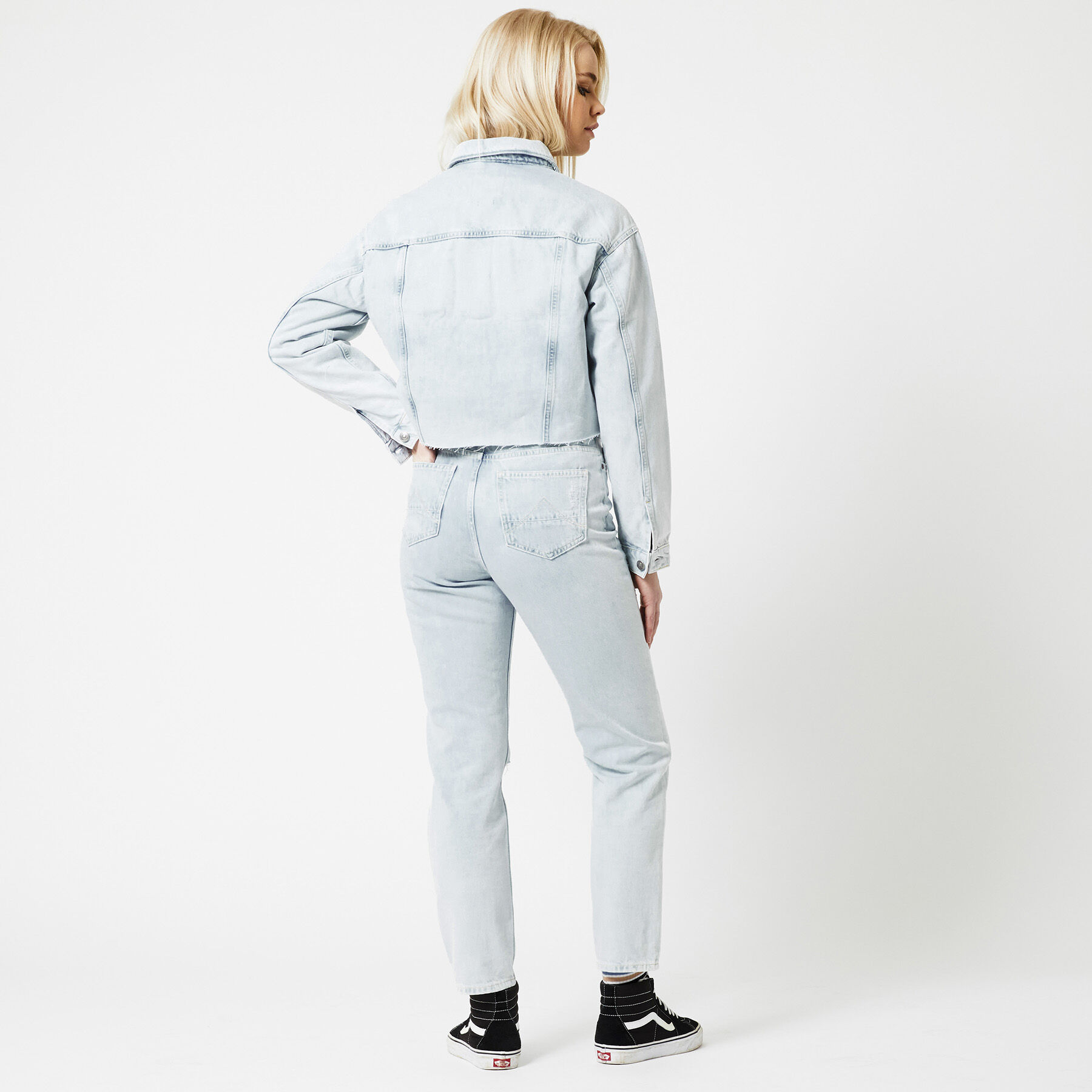 cropped fitted jean jacket