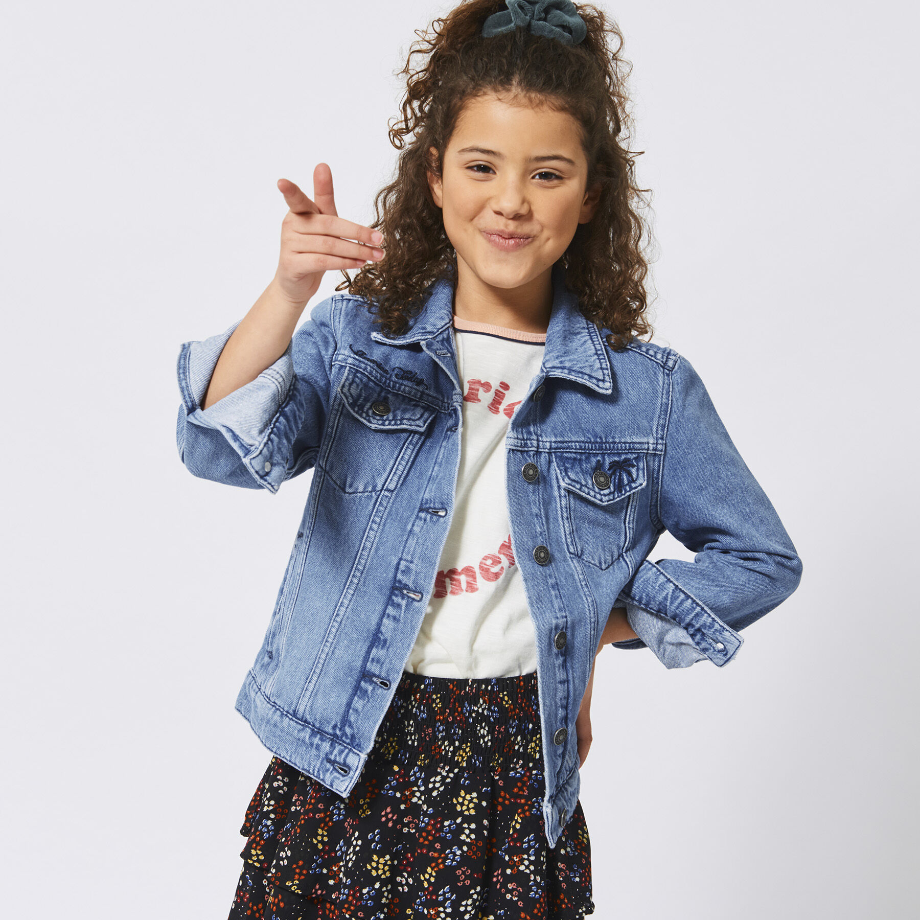 girls blue denim jacket