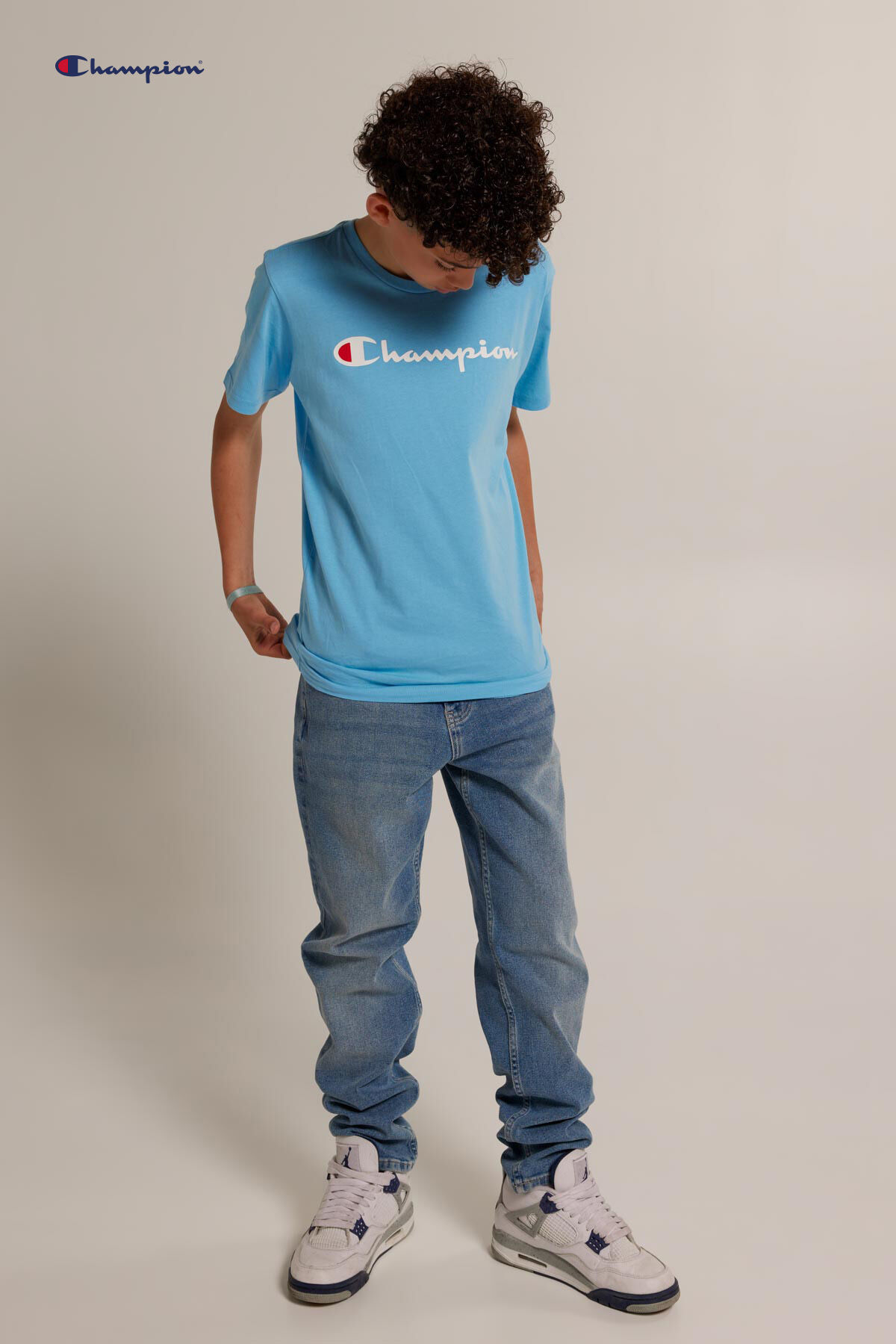 Dark blue champion crewneck top
