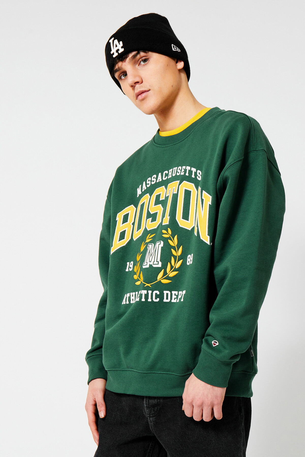 Heren Sweater Boston Leaf America Today