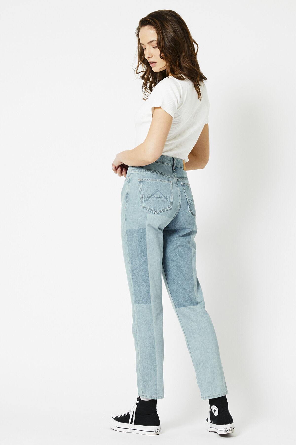 ★★Adairs★★ xxenia patchwork straight leg jeans blue jean Adidas KSENIASCHNAIDER PATCHWORK STRAIGHT LEG JEANS – Active