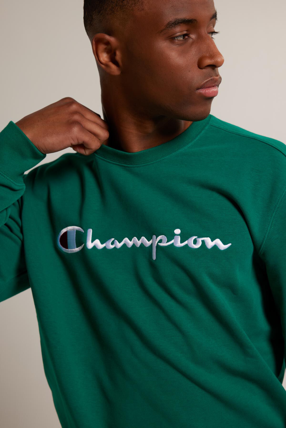 Champion green crew neck sweatshirt 2025