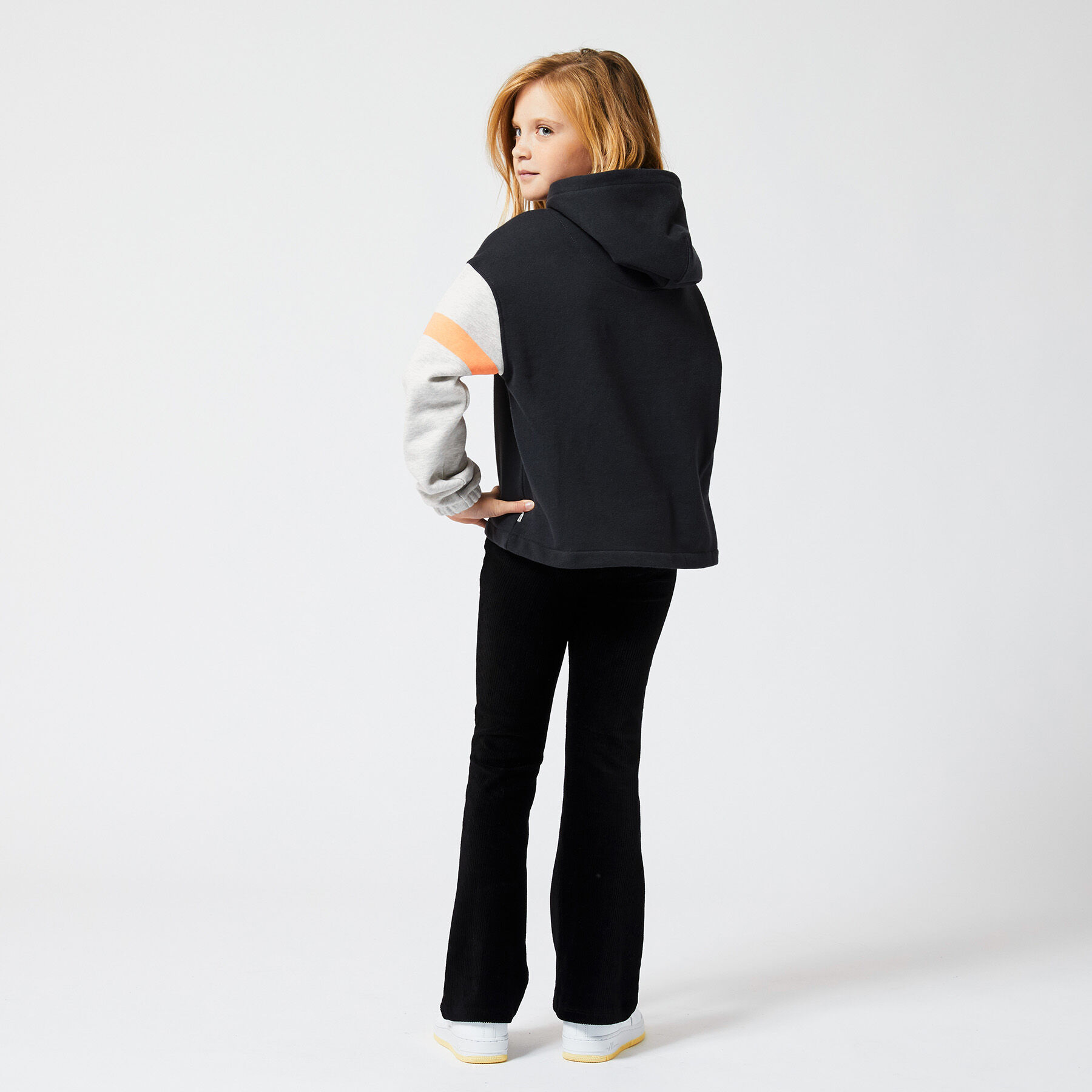 Girls Flared pants ribbed fabric Black 