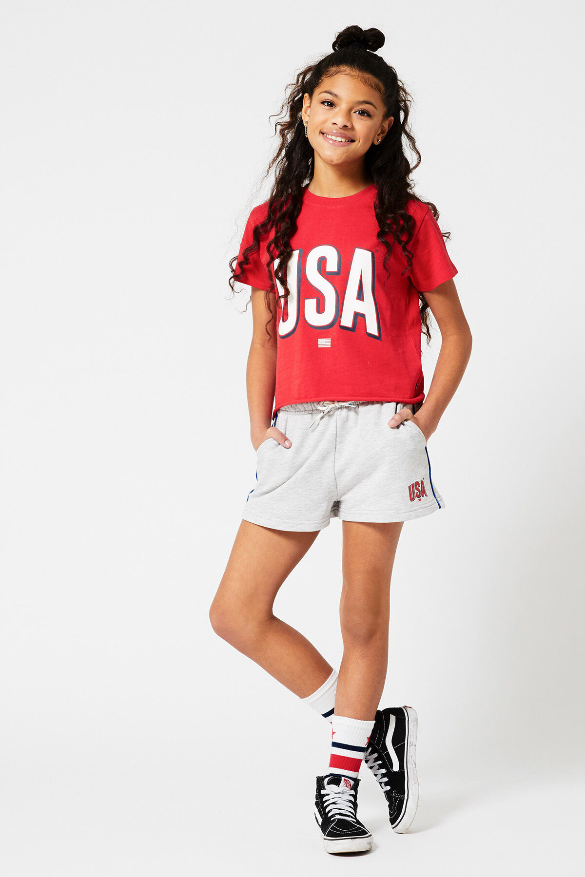 Girls Sweat short Nea Jr light grey melange