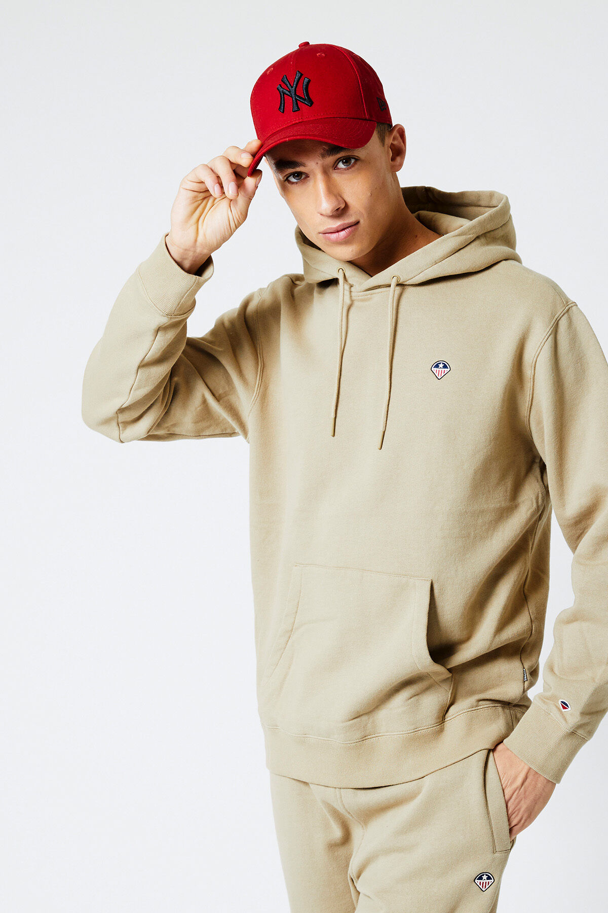 Men Hoodie Light khaki America Today