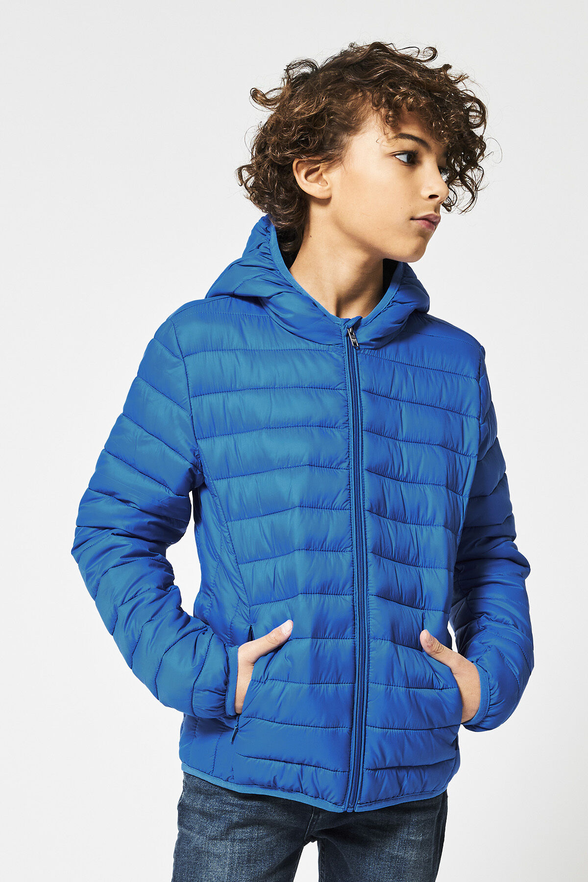 Boys Padded jacket with hood Royal blue America Today