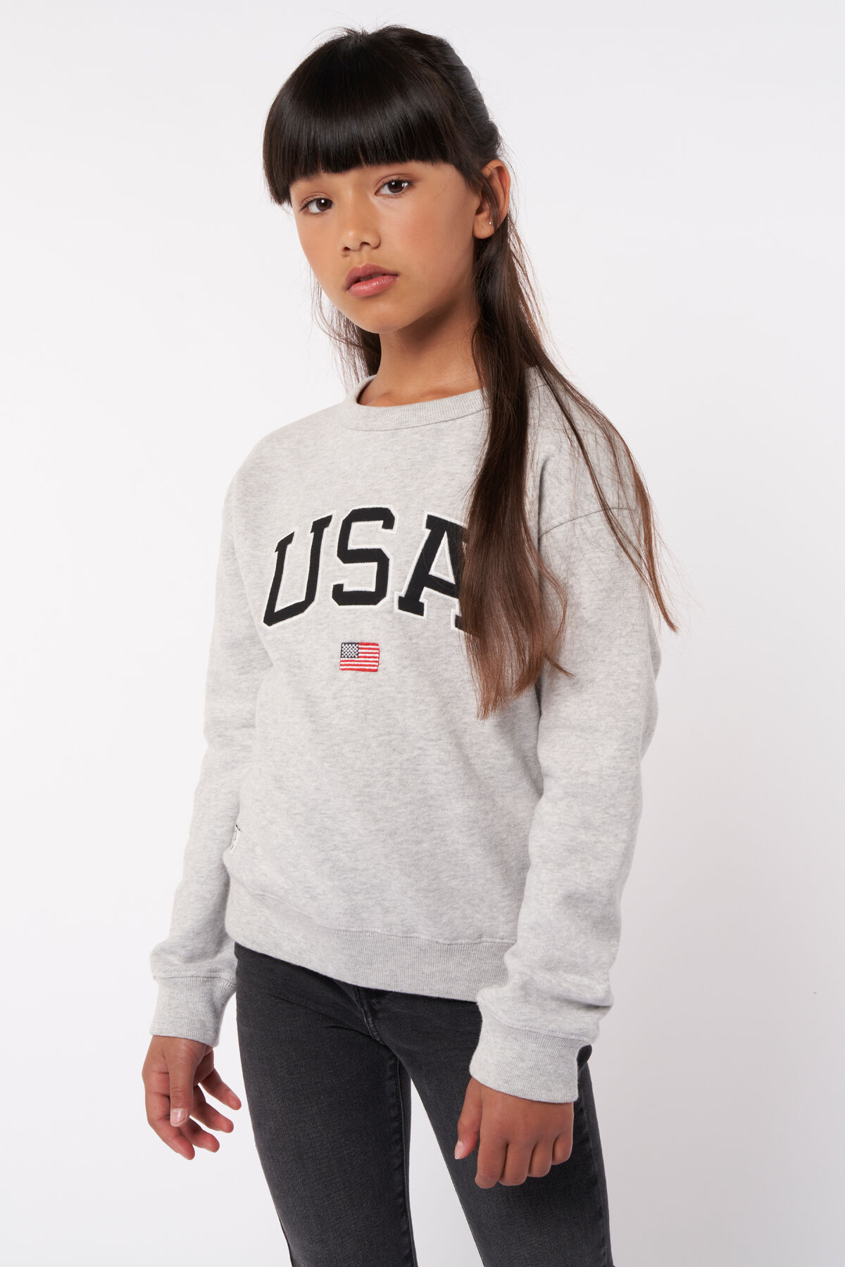 Meisjes Sweater Soel JR Mid grey melange