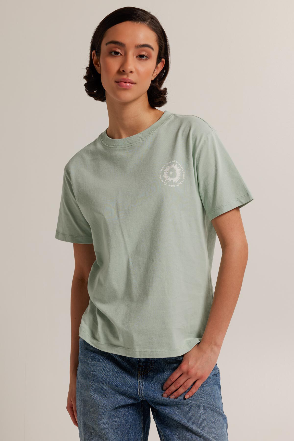Dames T shirt Ezra Soft green America Today
