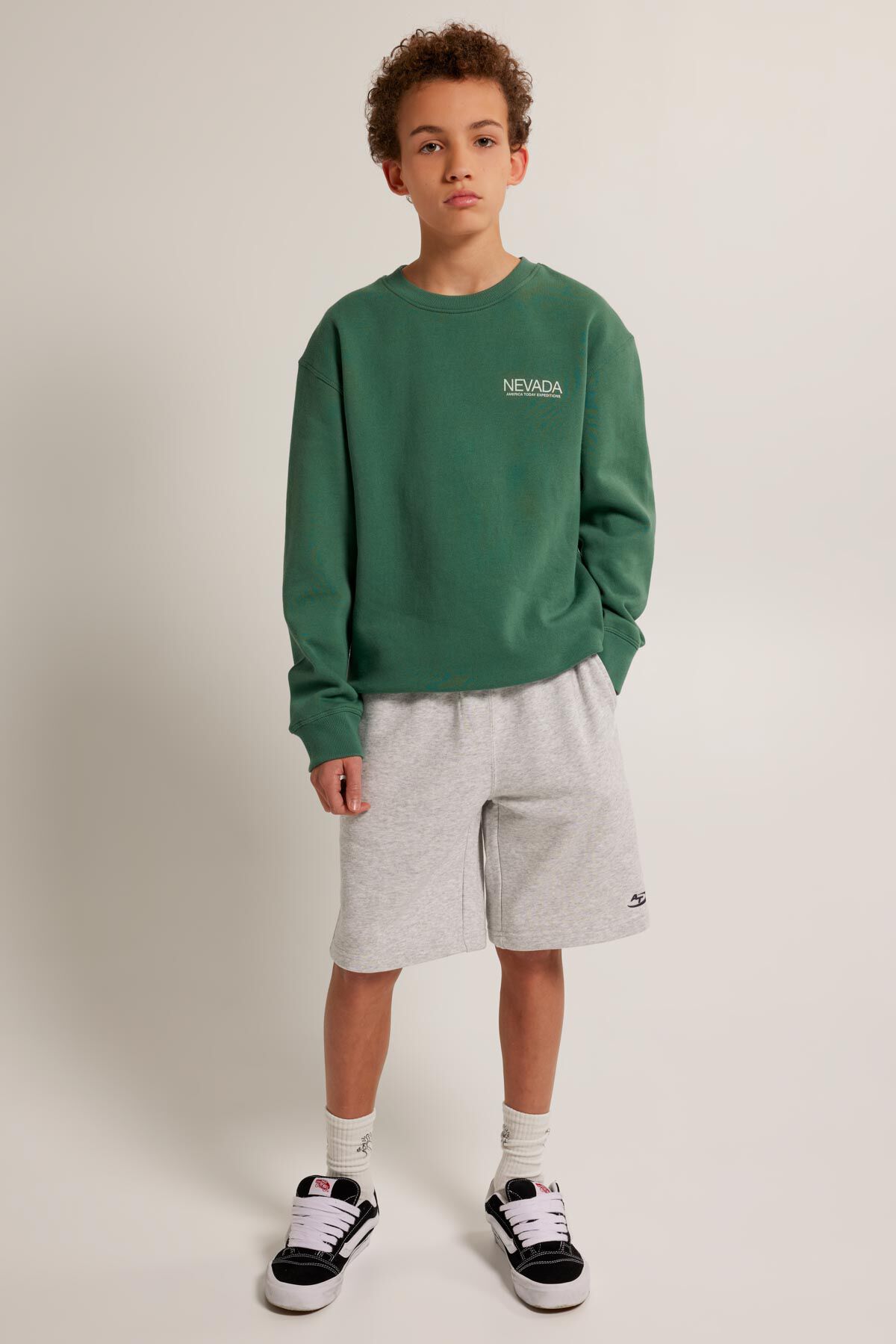 Boys Sweat short Sevan jr Light grey melange