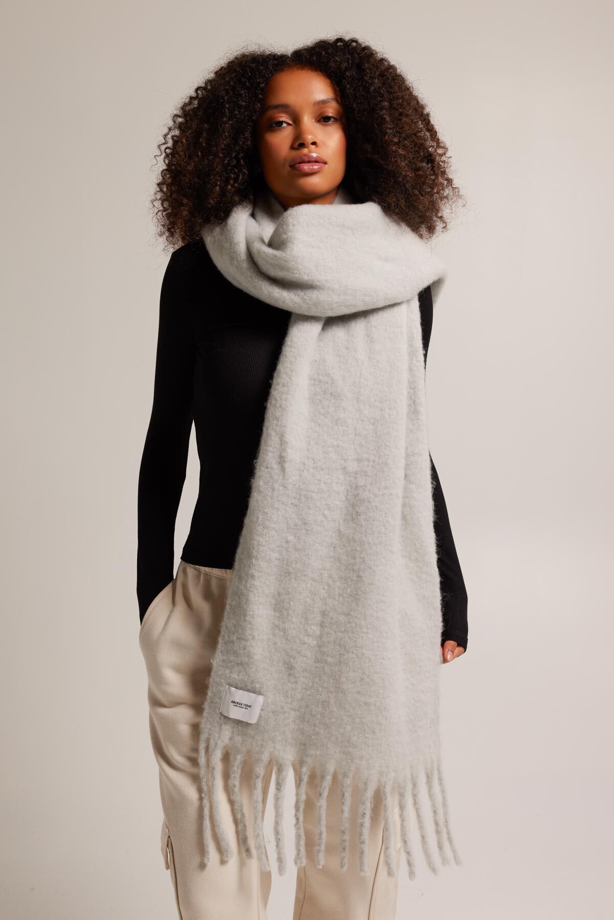 Light grey scarf womens discount