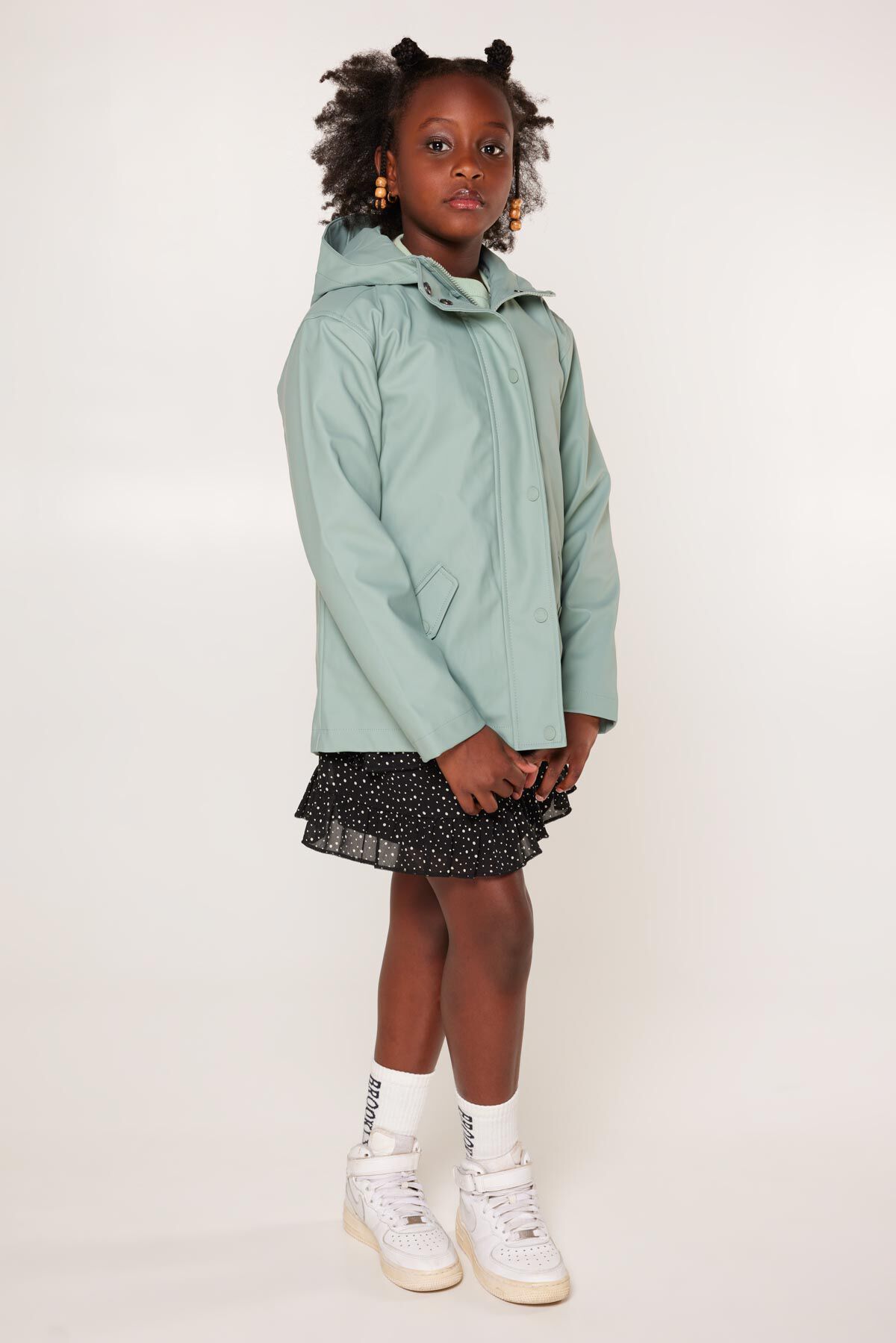 Ladies green raincoat deals